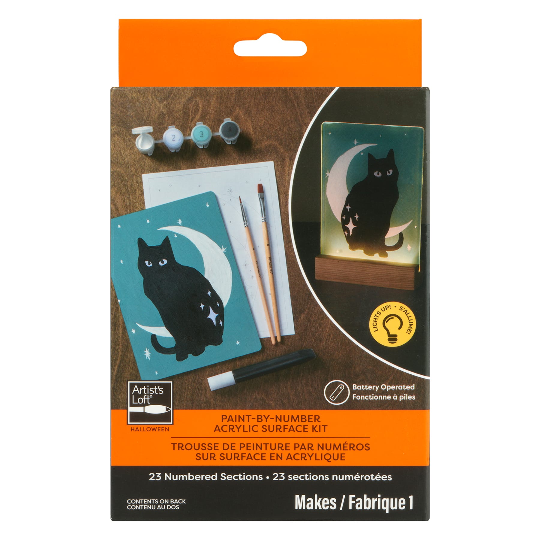 Light Up Black Cat Paint-by-Number Acrylic Surface Kit by Artist's Loft®