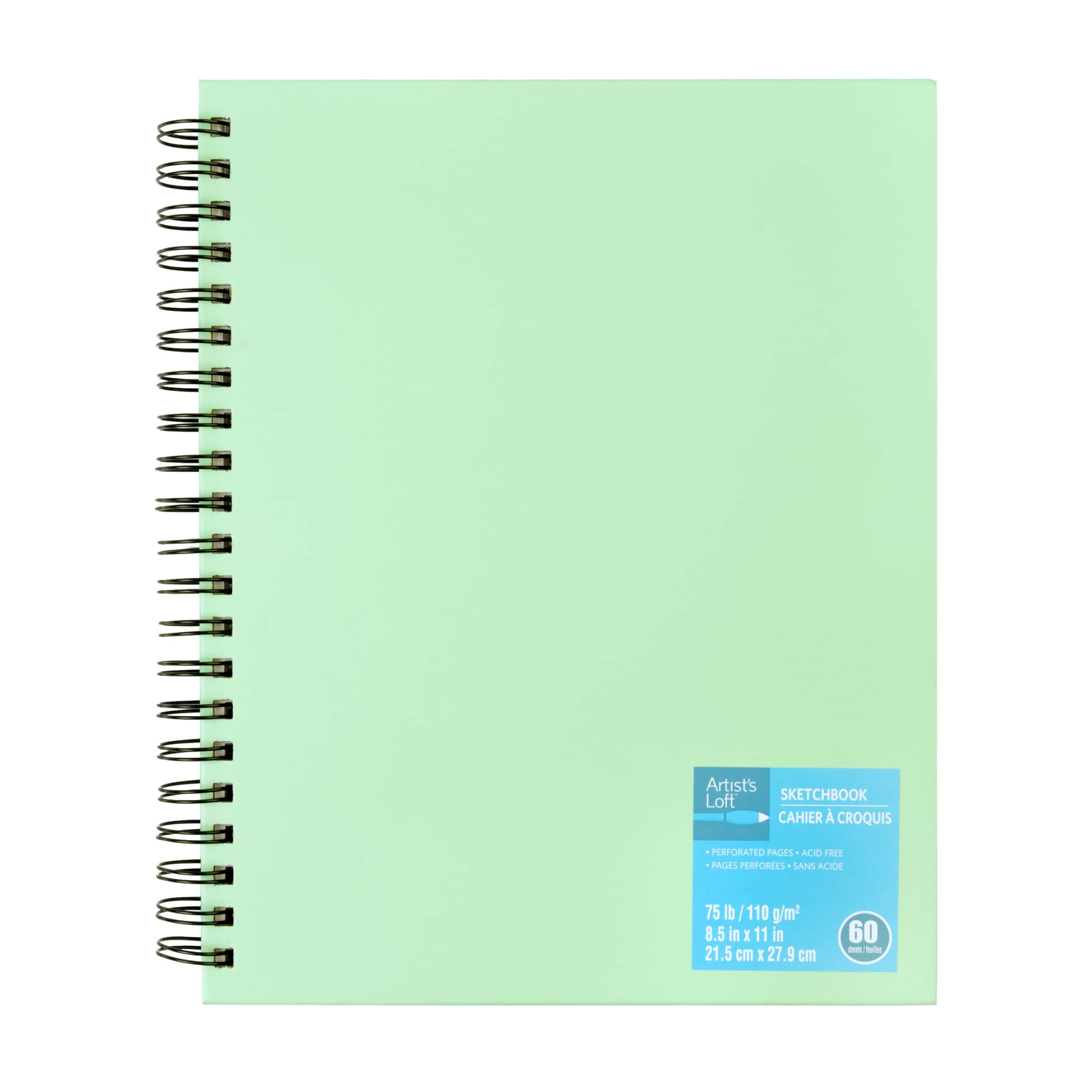 8.5" x 11" Mint Spiral Sketchbook by Artist's Loft™