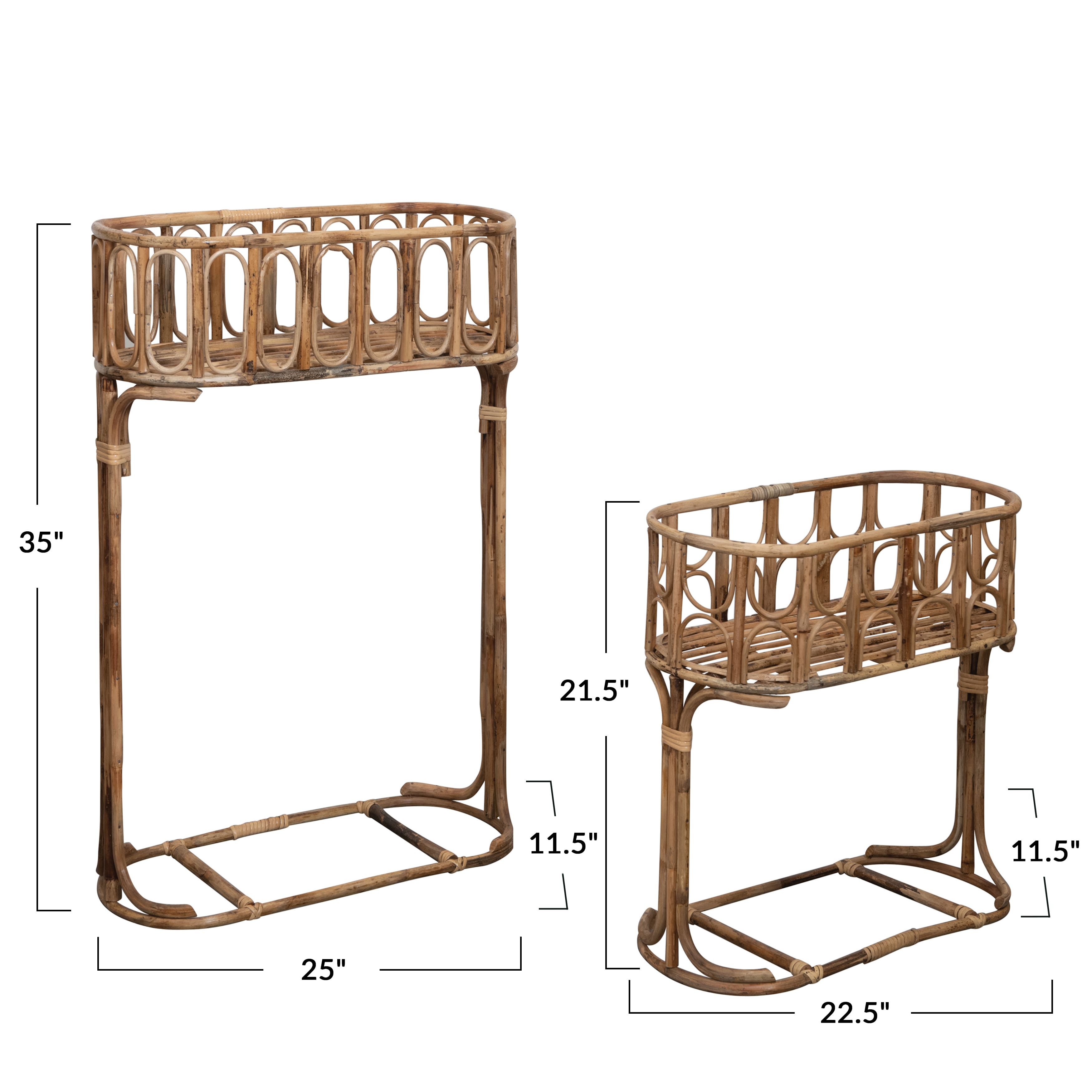 Hello Honey® Handmade Woven Rattan Planters Set