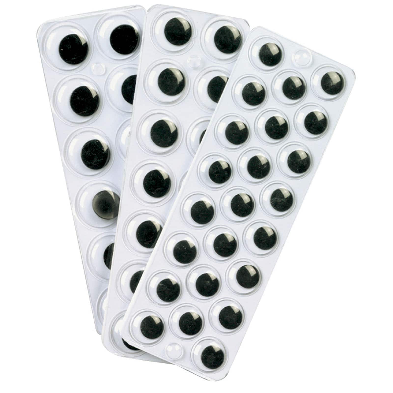 Creativity Street® Peel & Stick Wiggle Eyes on Sheets, Black, 6 Packs of 49