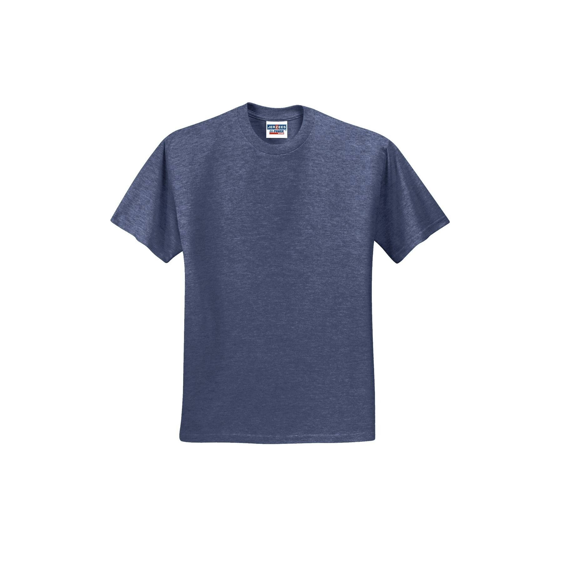 JERZEES&reg; Dri-Power&reg; Heathered 50/50 Cotton/Poly T-Shirt in Vintage Heather Navy Blue | Small | Michaels&reg;