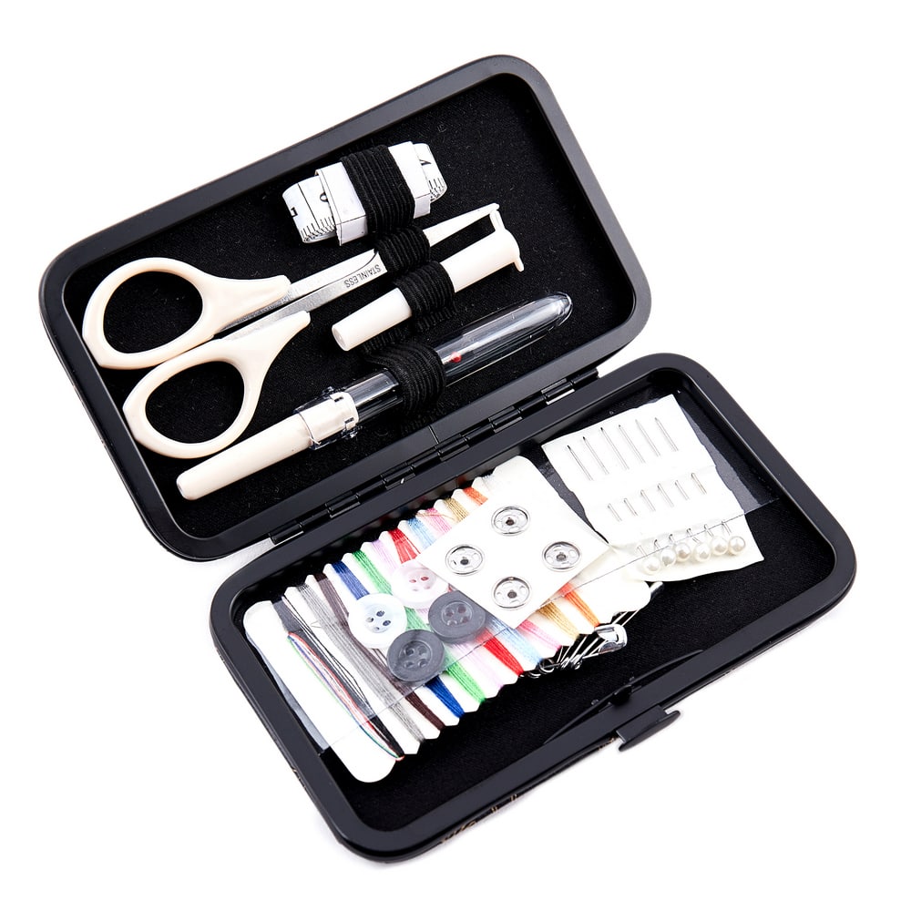 Black & Gold Notions Faux Leather Sewing Kit by Loops & Threads®