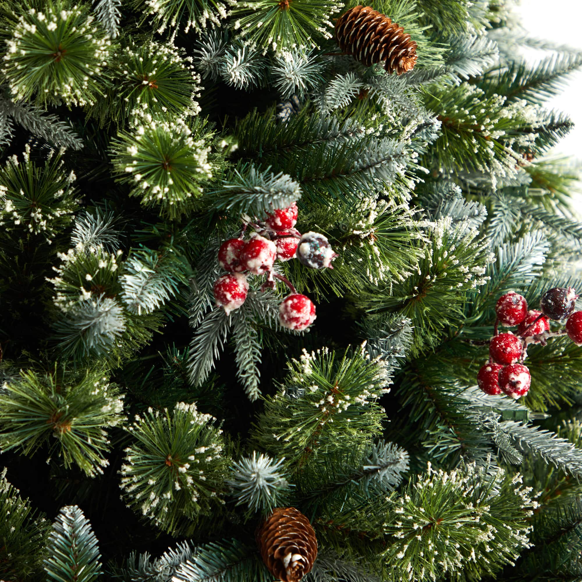 7.5ft. Pre-Lit Snow Tipped Aspen Spruce Artificial Christmas Tree, White LED Lights