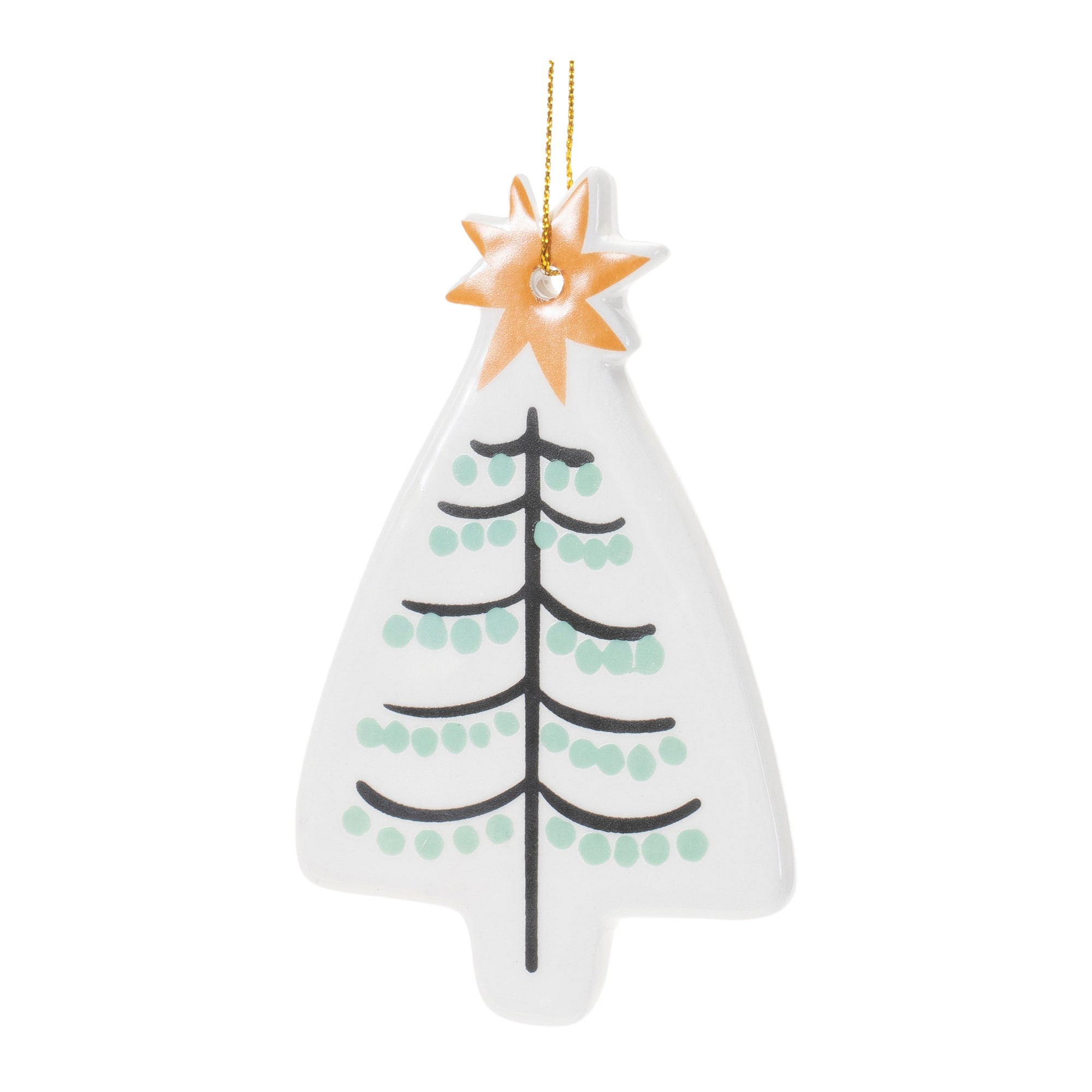 4" Ceramic Christmas Tree Ornament Set, 4ct.