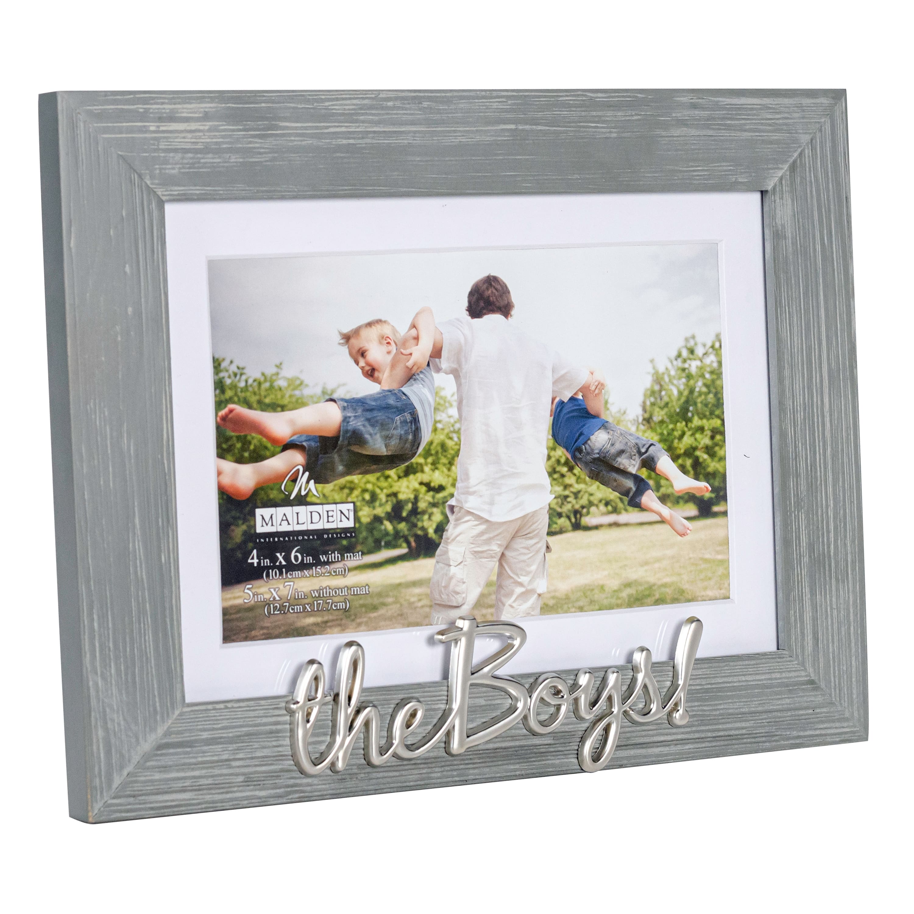 Malden International Designs The Boys 4" x 6" Distressed Expression Frame with Mat