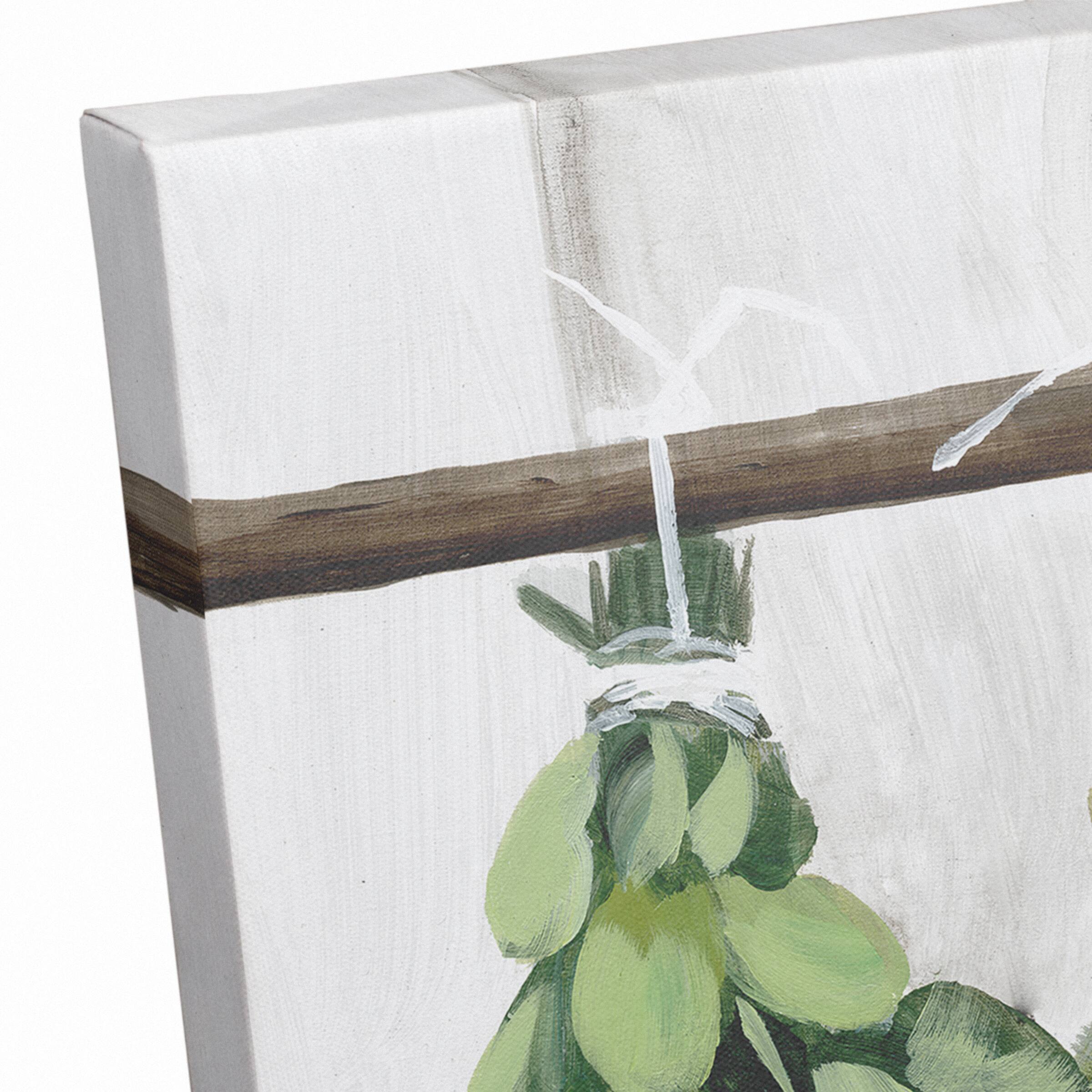 Whitewash Hanging Herbs Canvas Wall Art