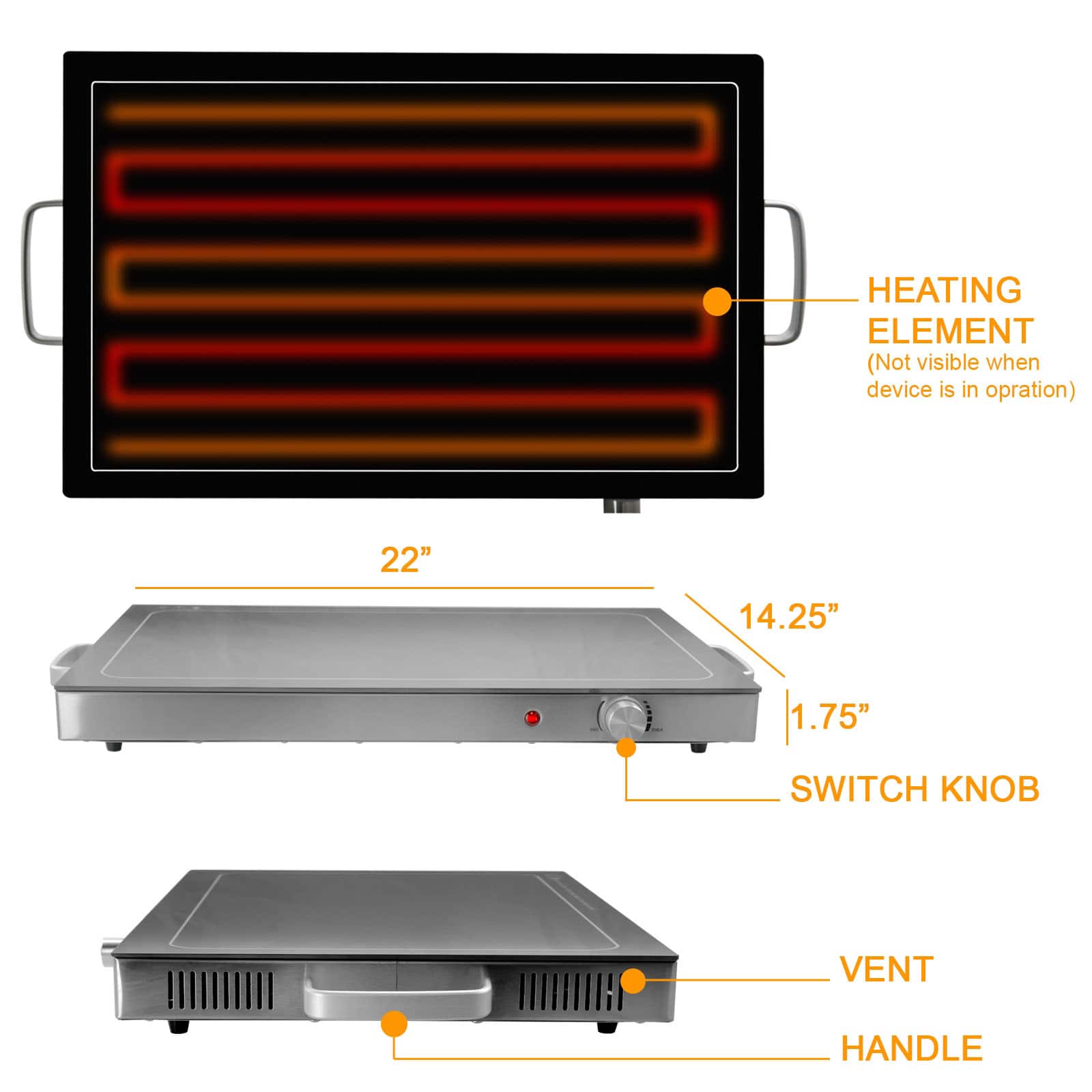 MegaChef Electric Warming Tray