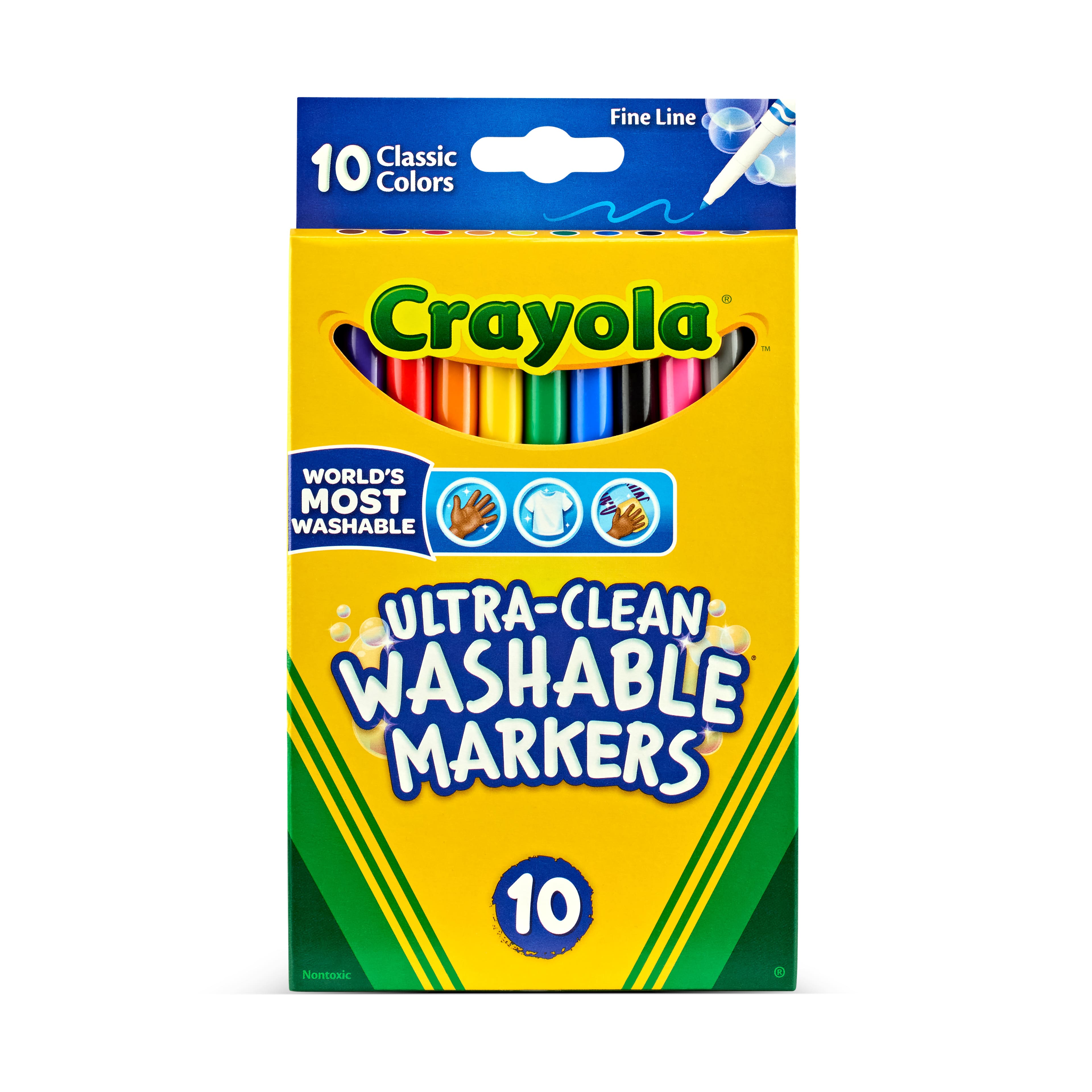 Crayola® Ultra-Clean Fine Line Classic Color Markers, 10 Count