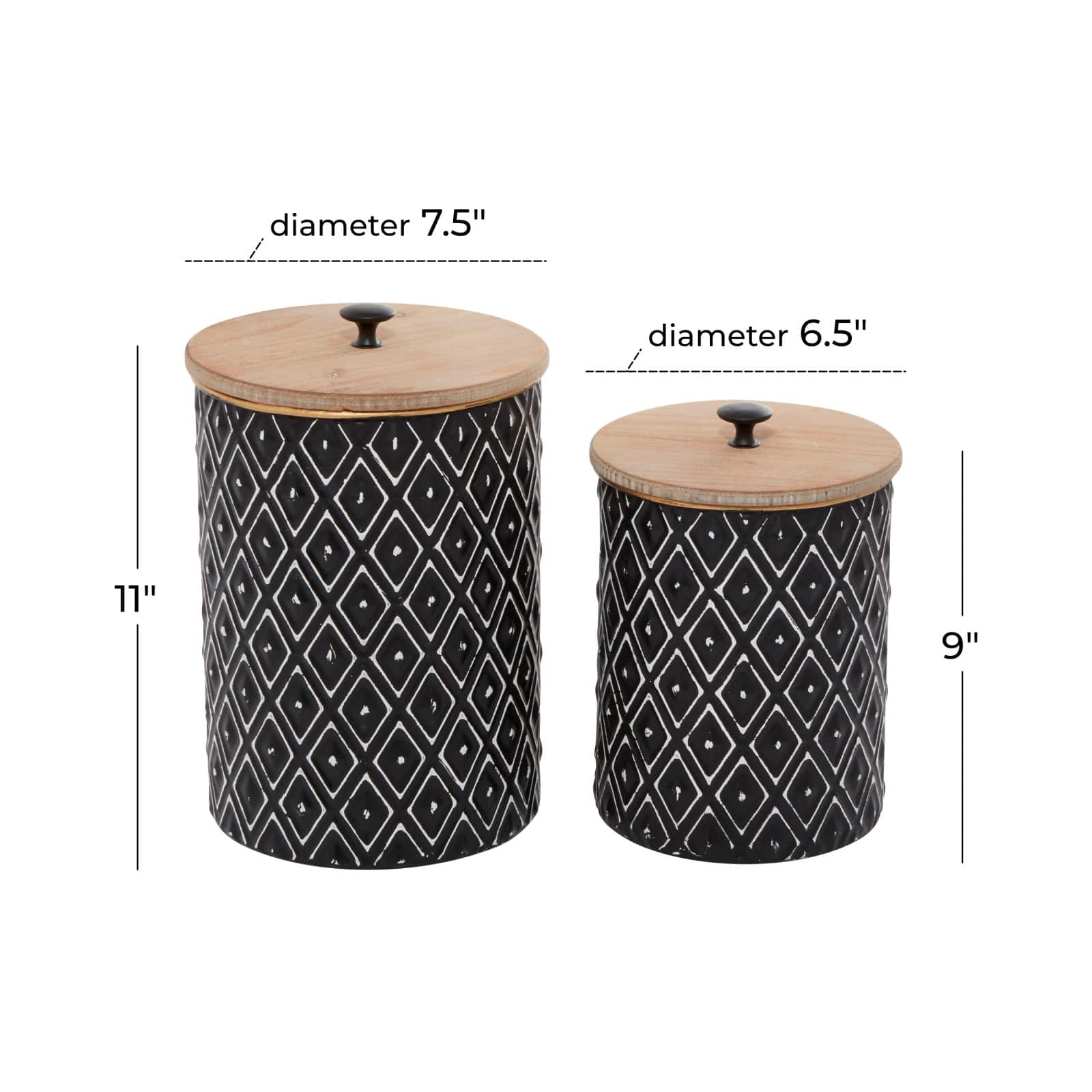 Black Metal Farmhouse Decorative Jar Set