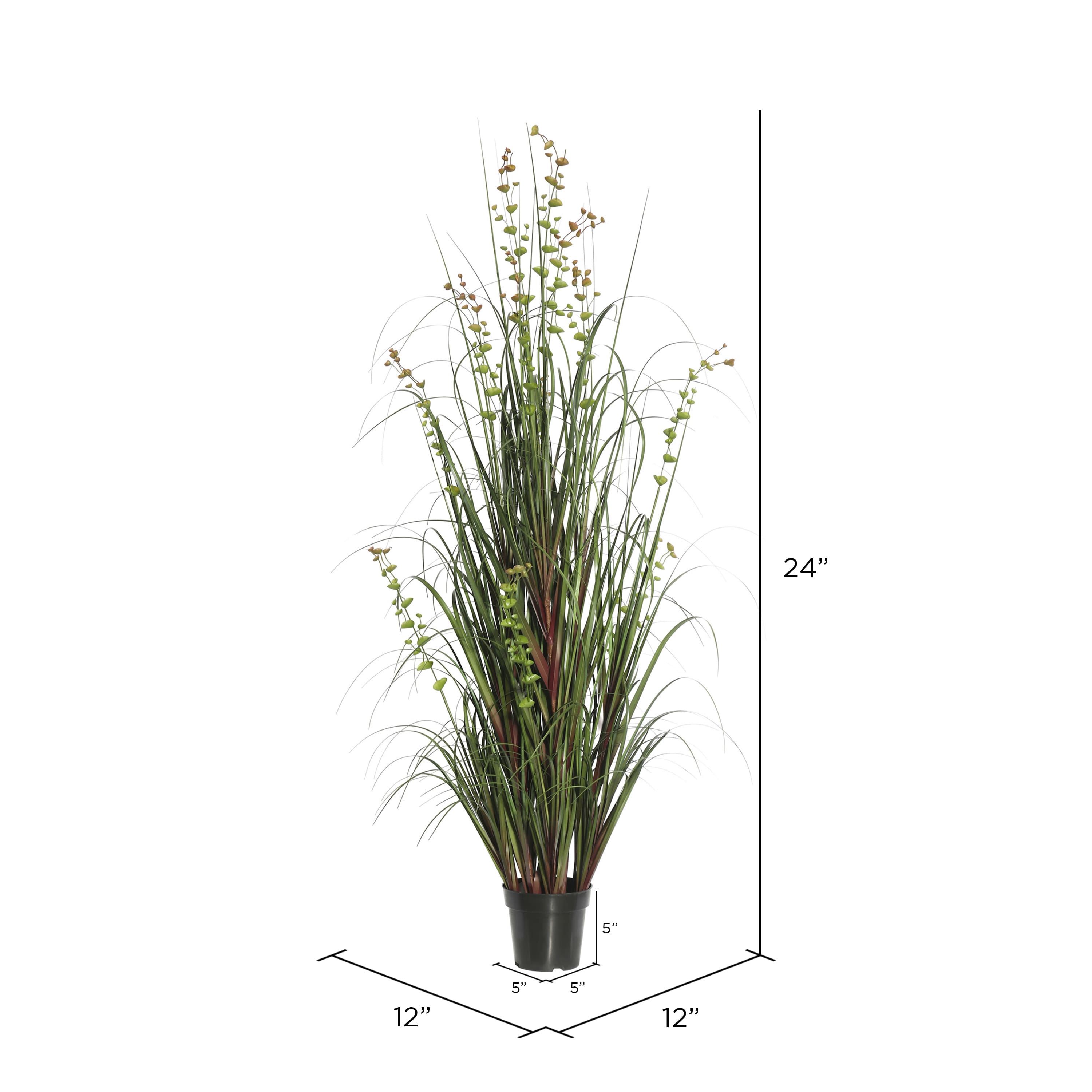 Artificial Potted Green Grass & Eucalyptus
