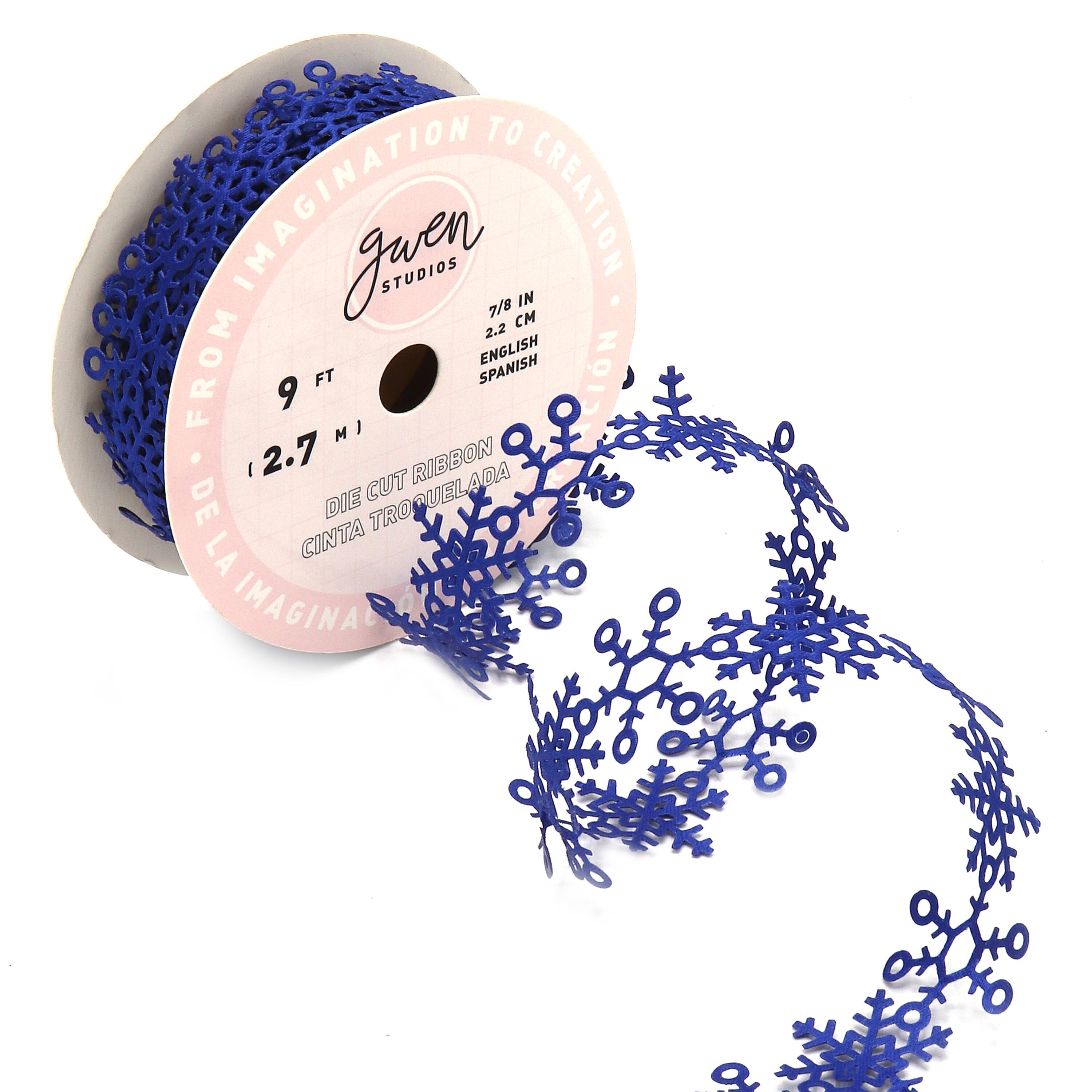 Gwen Studios 7/8" x 3yd. Die Cut Snowflakes Winter Holiday Ribbon