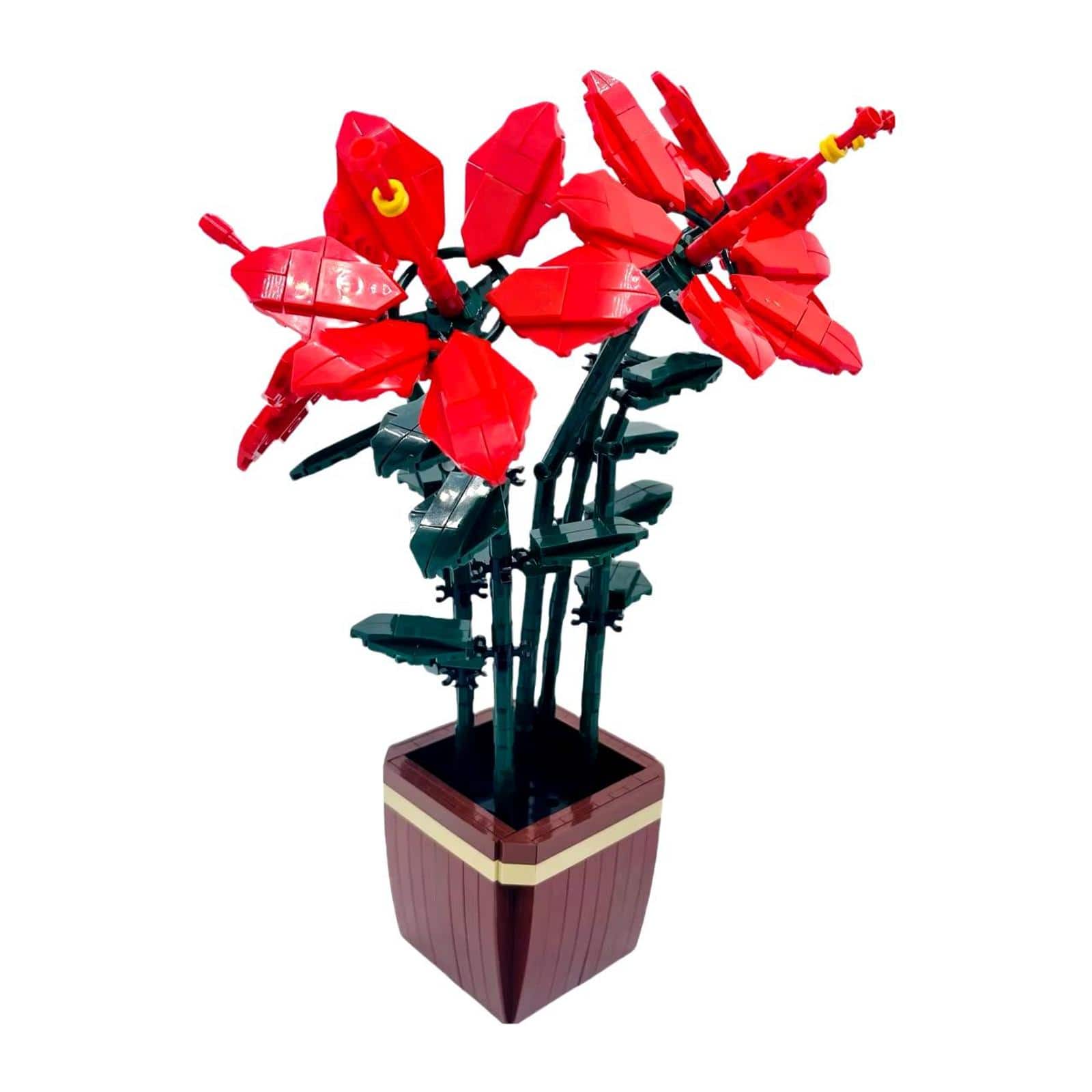 Wizardi Rhododendron Simsii Planch Potted Flower Building Bricks Set
