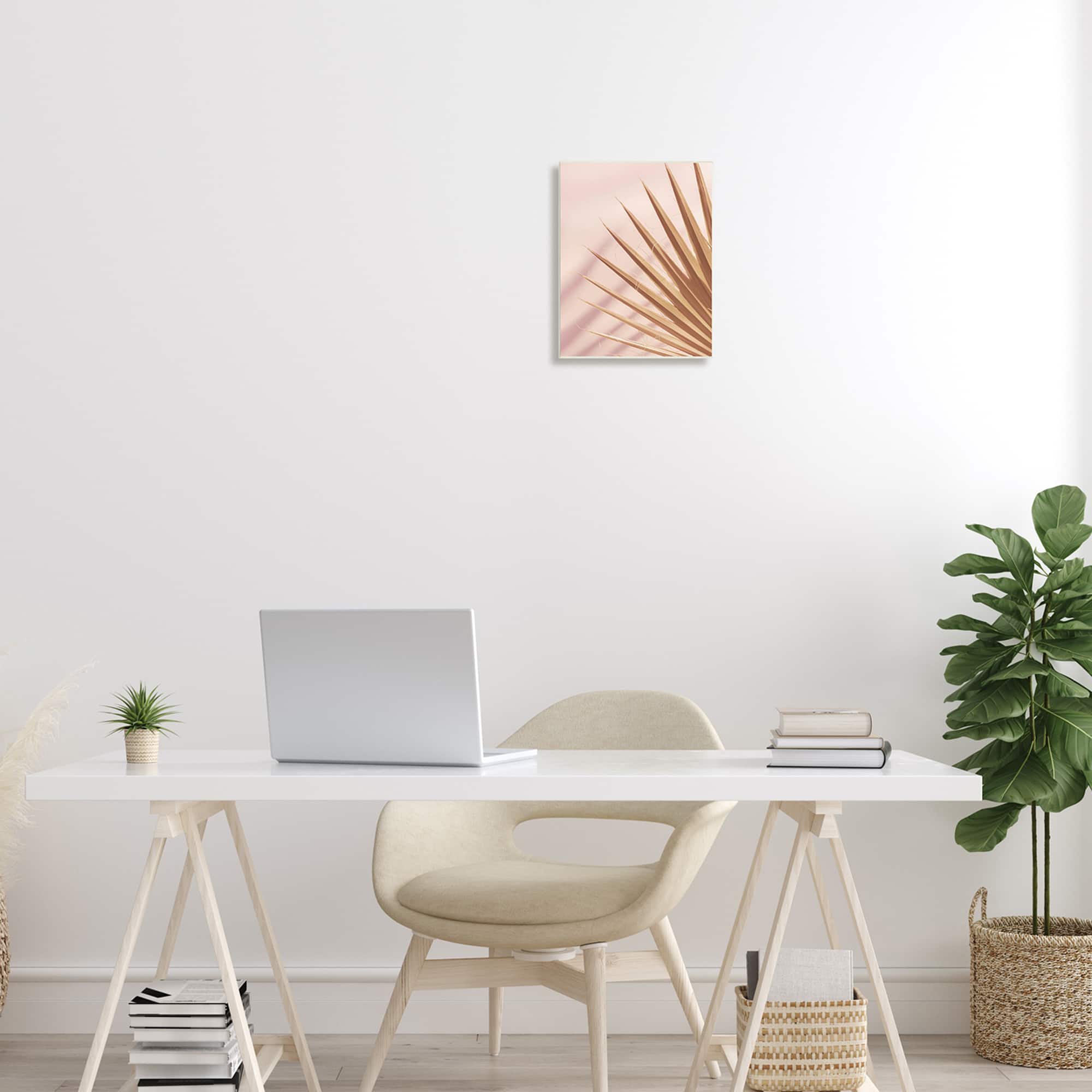 Stupell Industries Palm Frond Photograph Expressive Tropical Plant Sun Bleached Wall Plaque