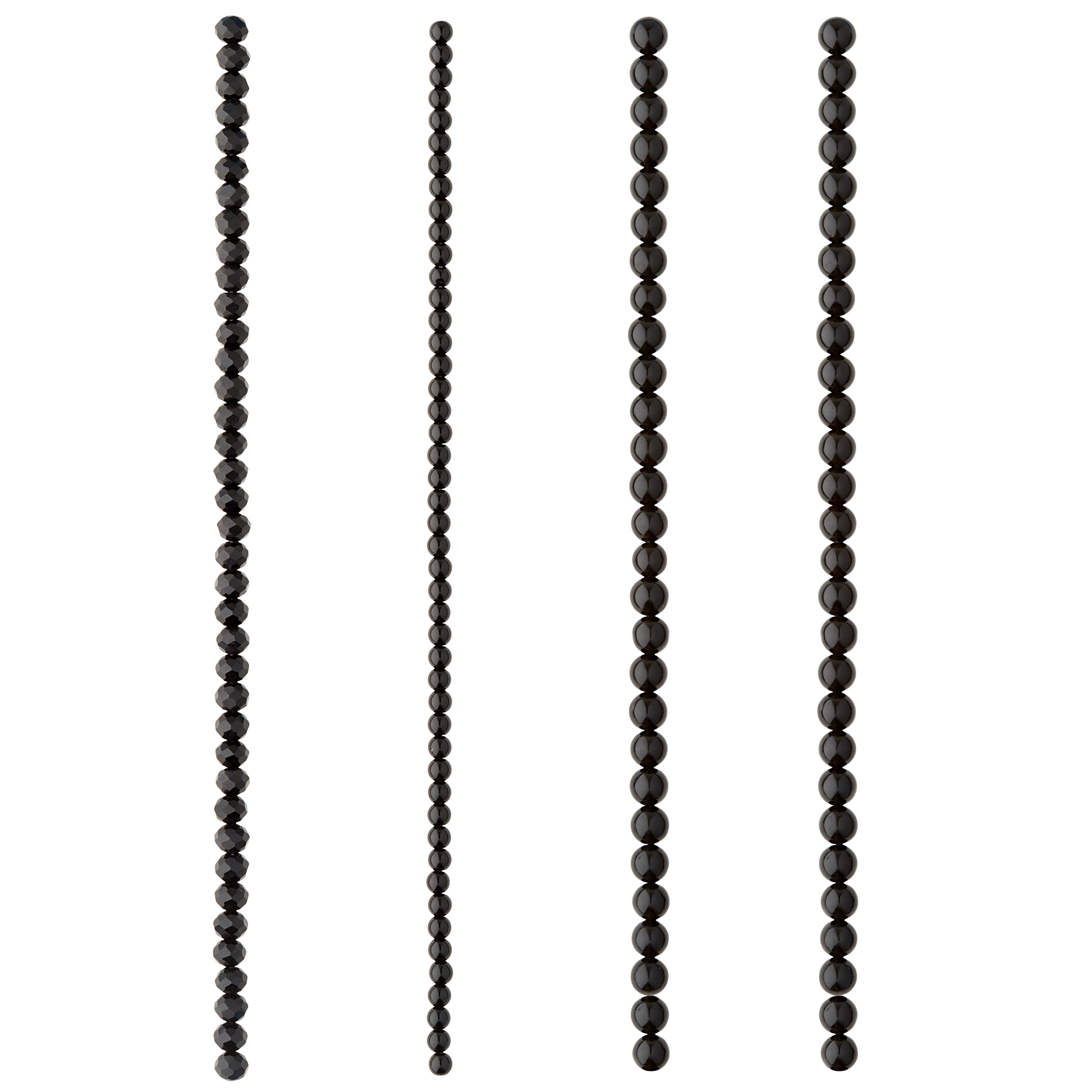 Black Mixed Glass Round Beads by Bead Landing™