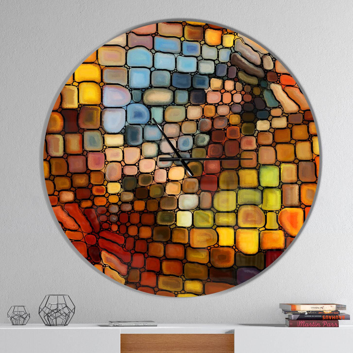 Designart 'Dreaming Of Stained Glass Modern Wall Clock