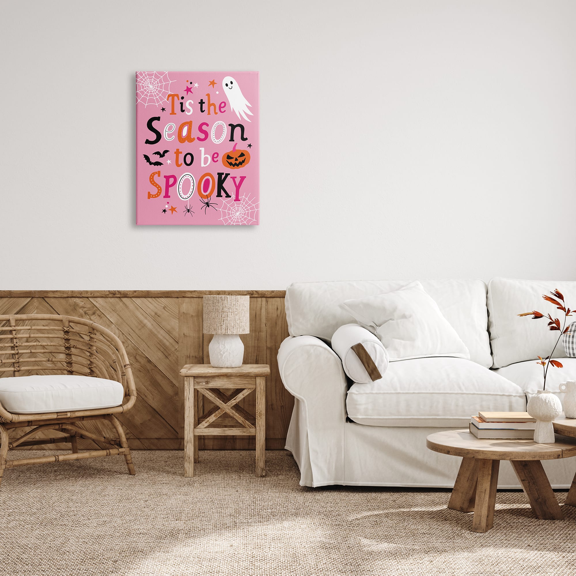 Stupell Industries Tis The Season To Be Spooky Ghost Phrase Canvas Wall Art