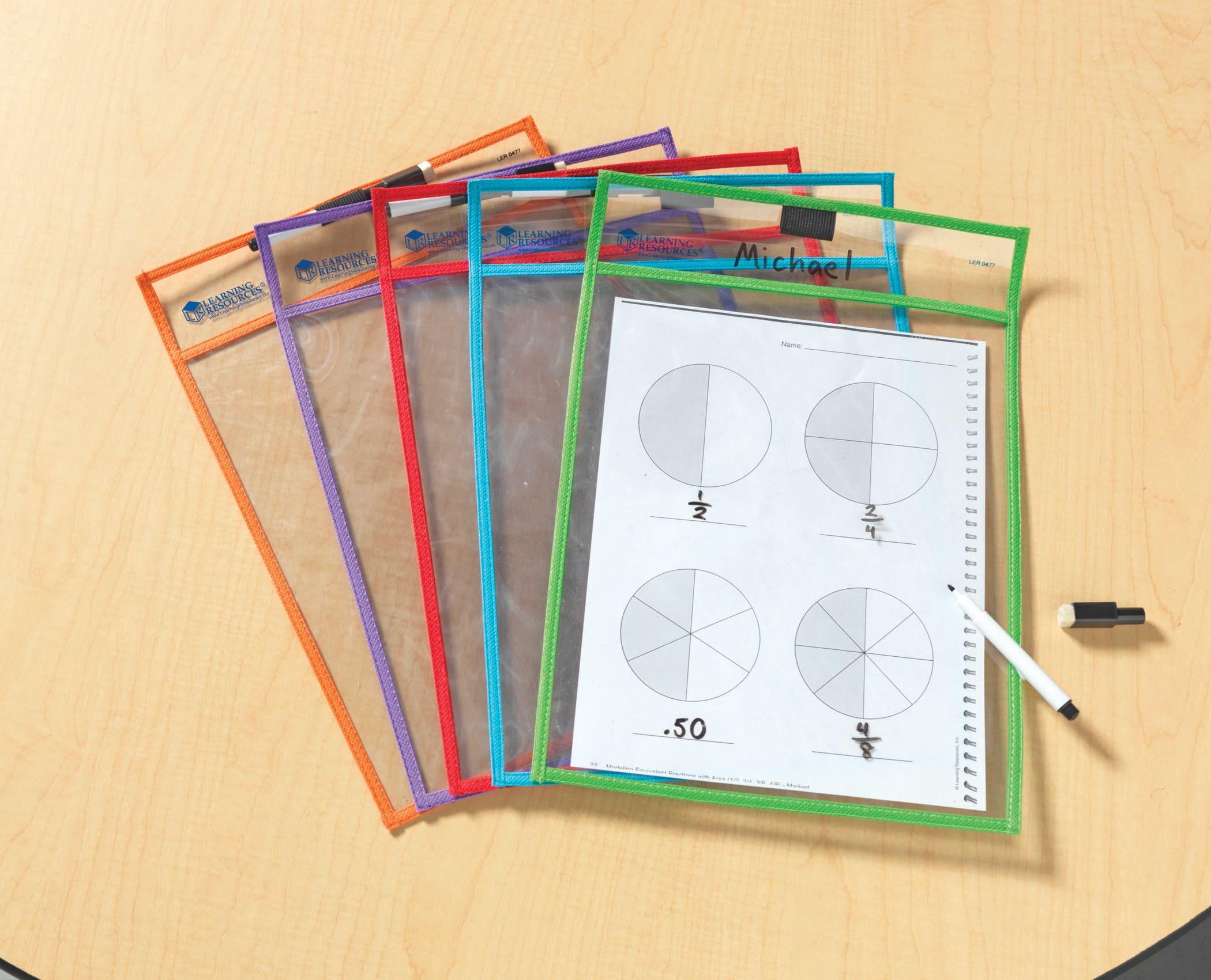 Write & Wipe Pockets, 2 Packs of 5