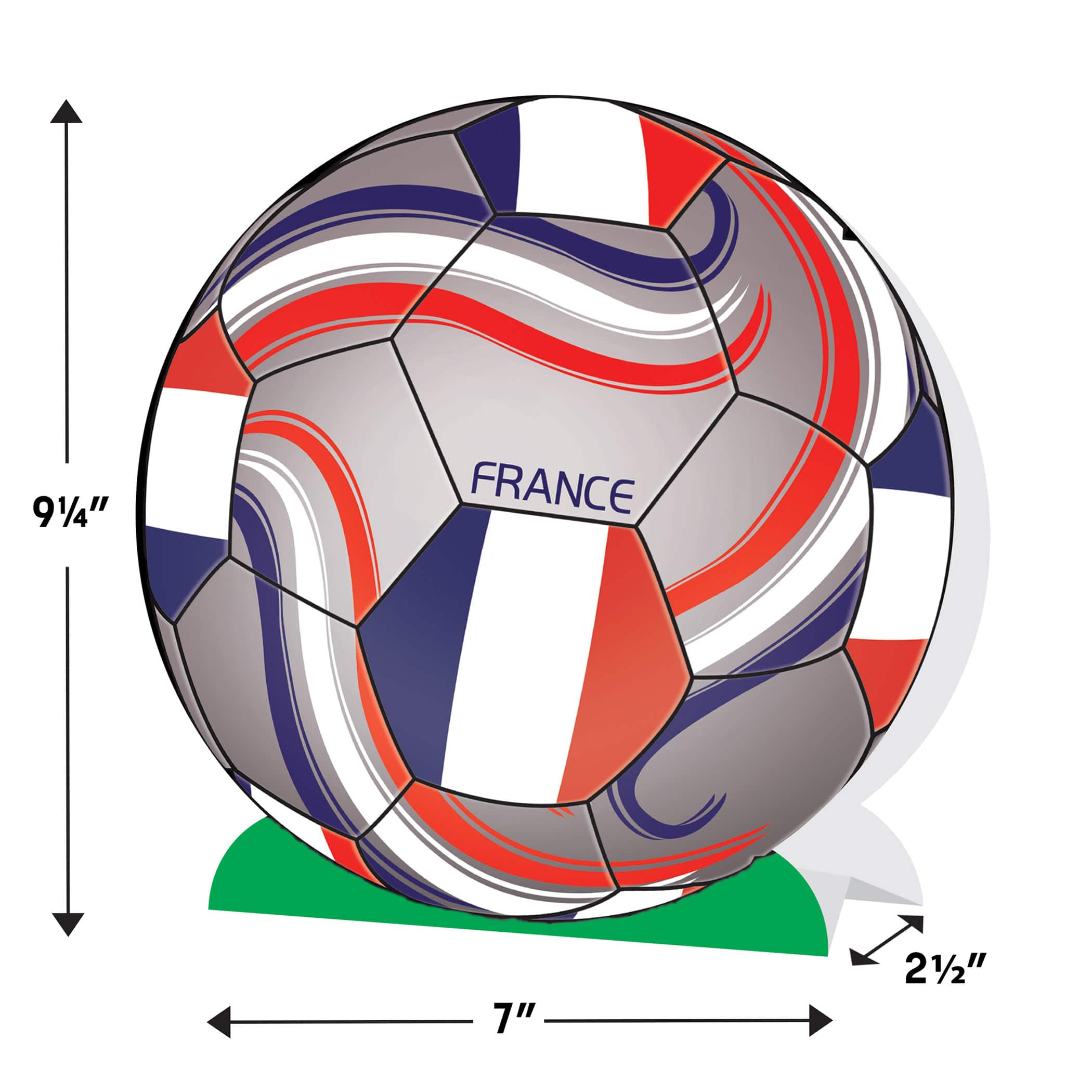 9.25" France 3D Soccer Ball Centerpieces, 2ct.