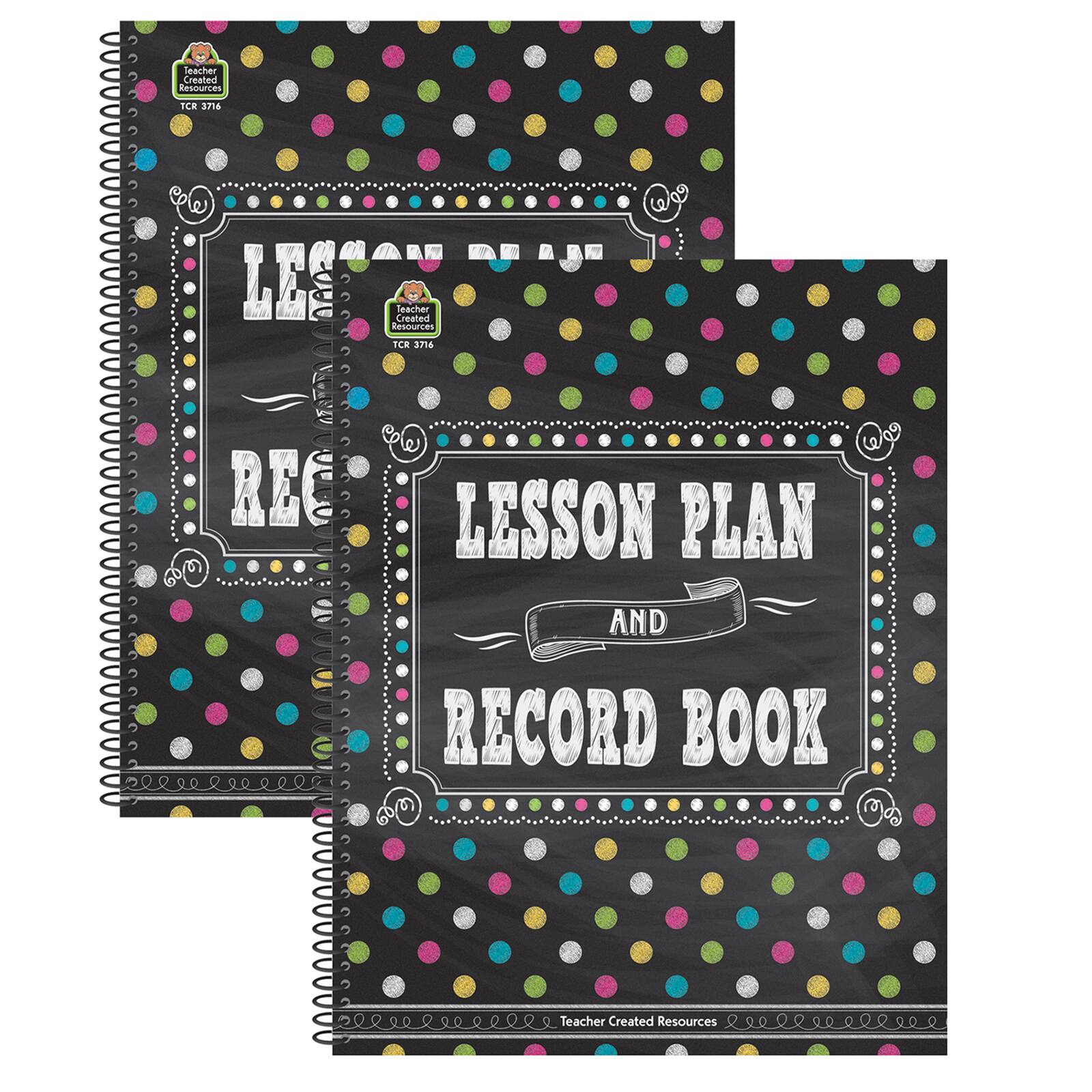 Teacher Created Resources® Chalkboard Brights Lesson Plan and Record Book, 2ct.
