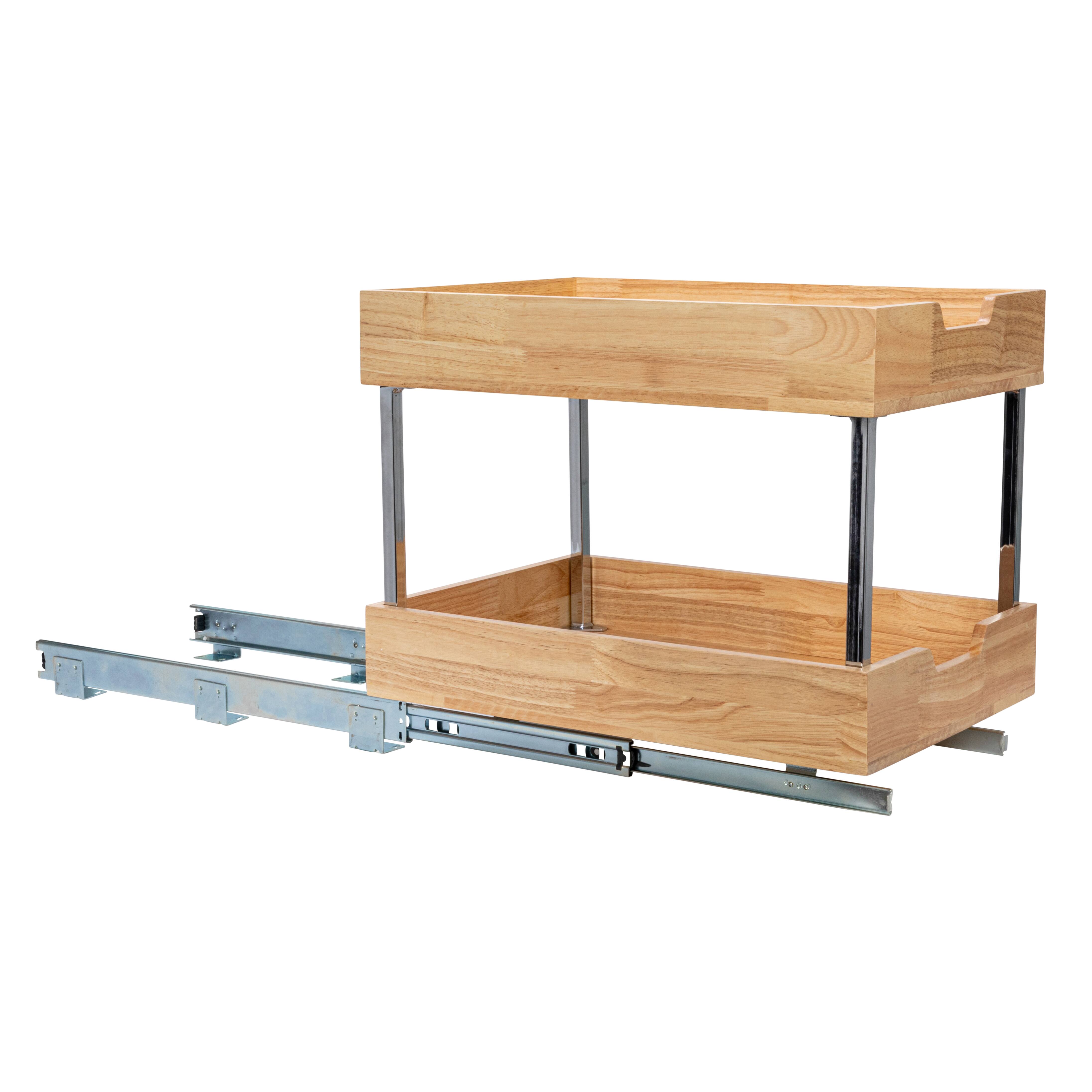 Household Essentials Glidez Wood 2-Tier Cabinet Organizer