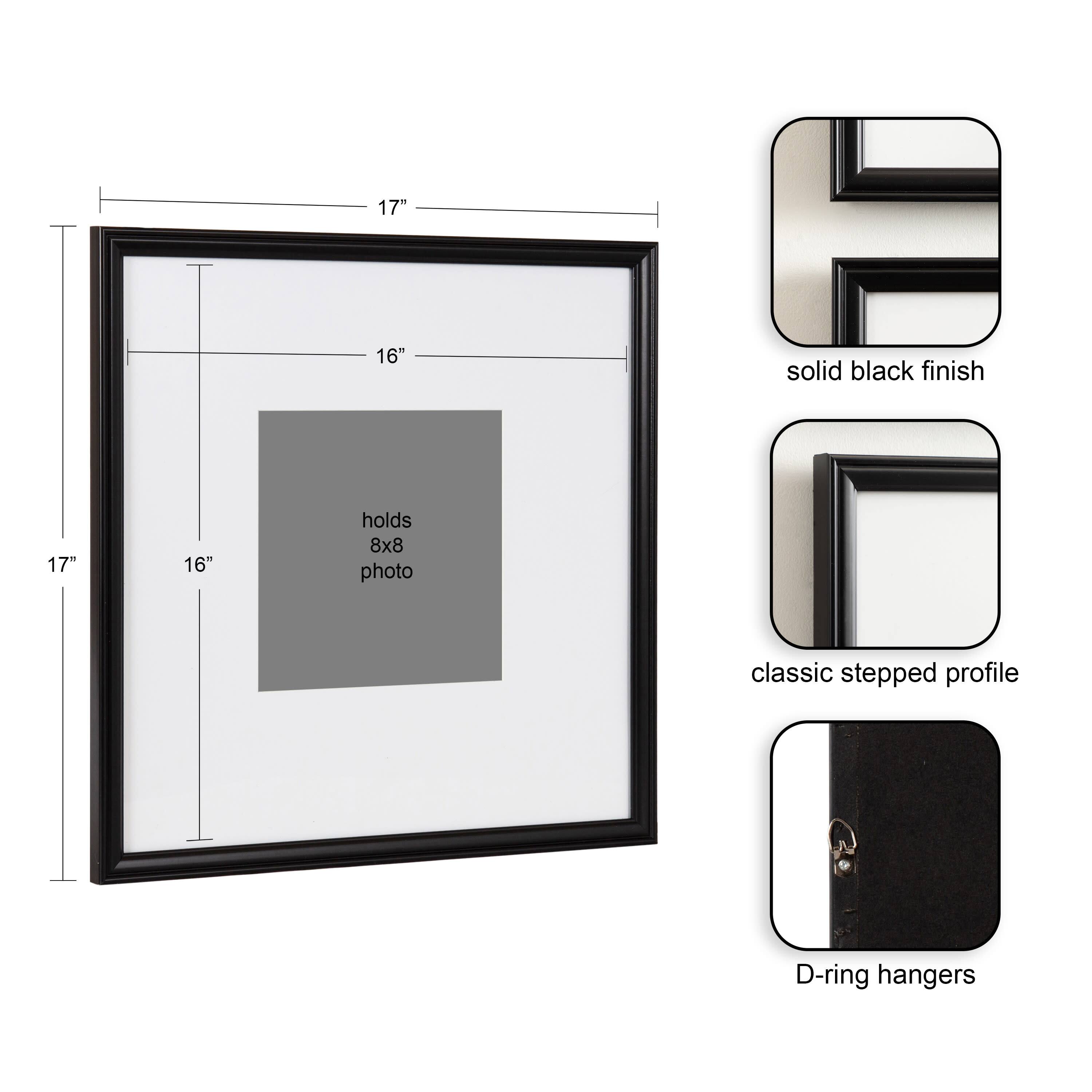 Kate and Laurel 16" x 16" Adlynn Photo Frame with 8" x 8" Mat
