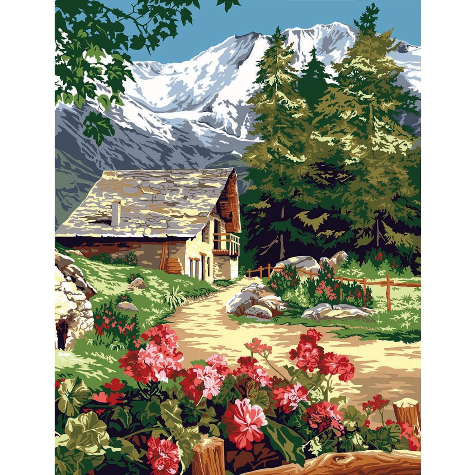 Gobelin At The Last Chalet Printed Tapestry Canvas