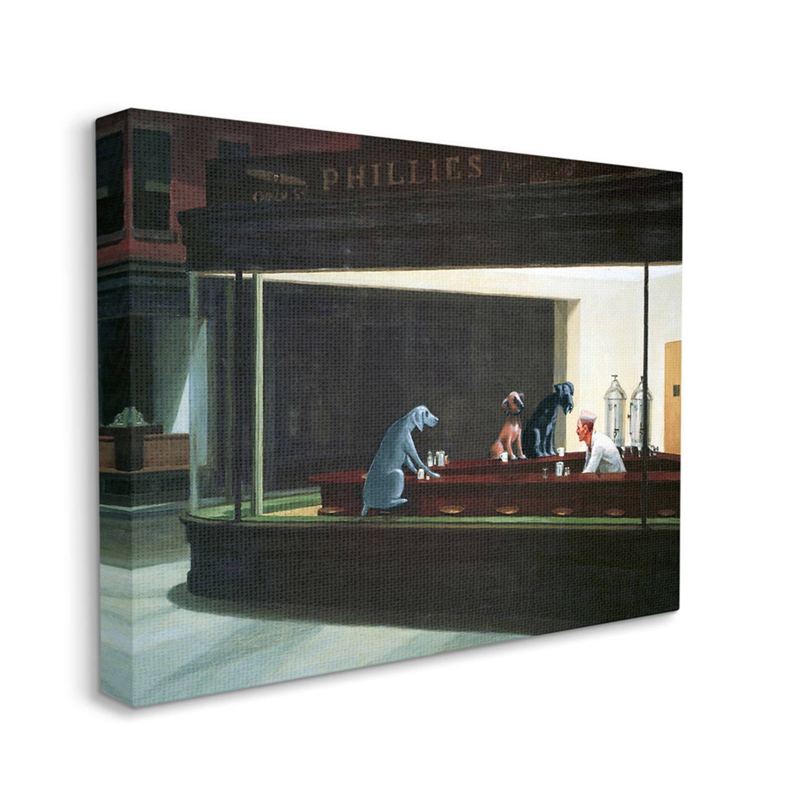 Stupell Industries Night Dogs Classic Painting Wall Accent