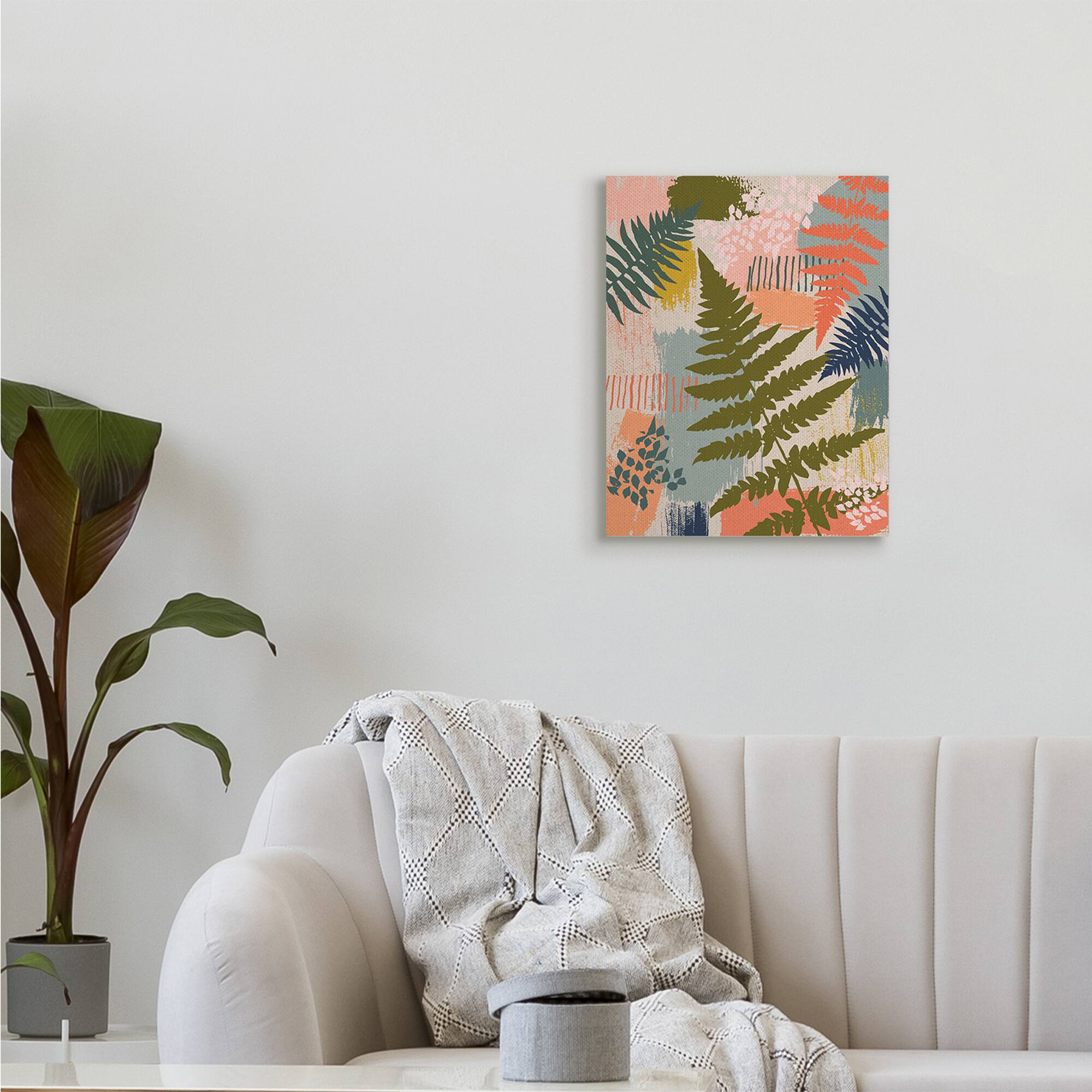 Stupell Industries Organic Forest Ferns Paintbrush Stroke Pattern Canvas Wall Art