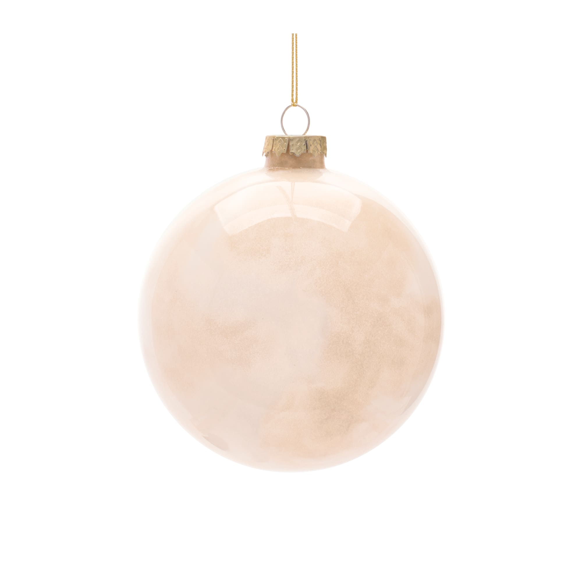 Melrose Beige Frosted Glass Ball Ornament Set