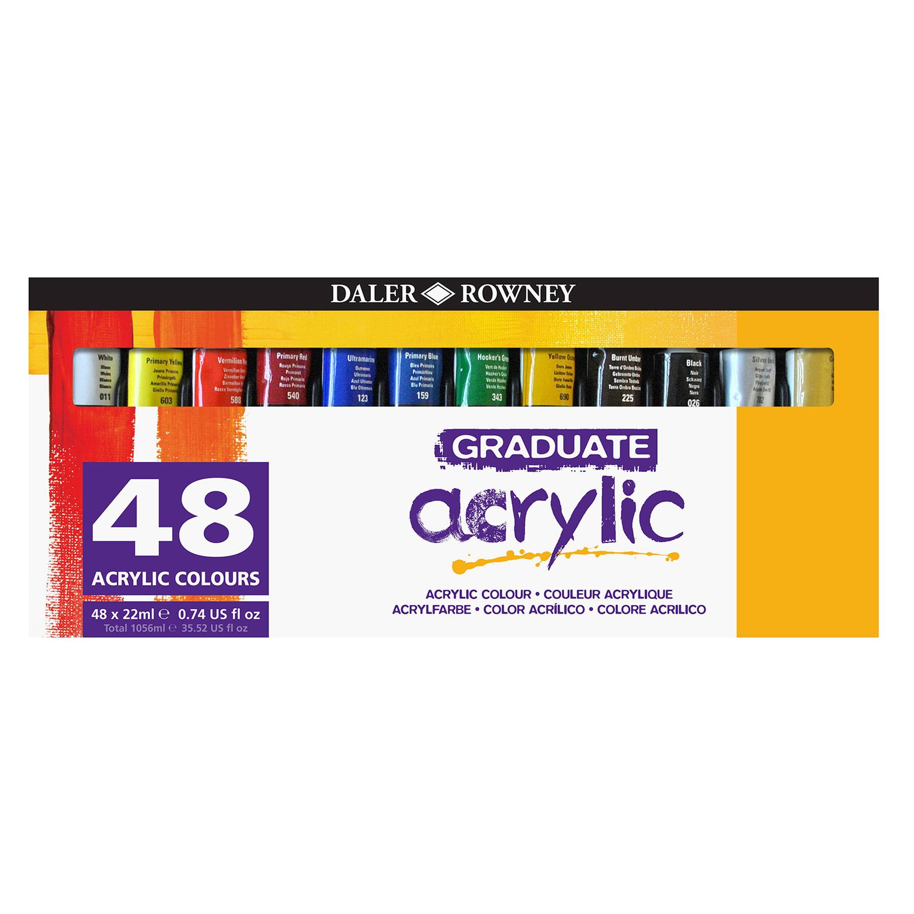 Daler-Rowney® 22mL Graduate Acrylic 48 Color Paint Set