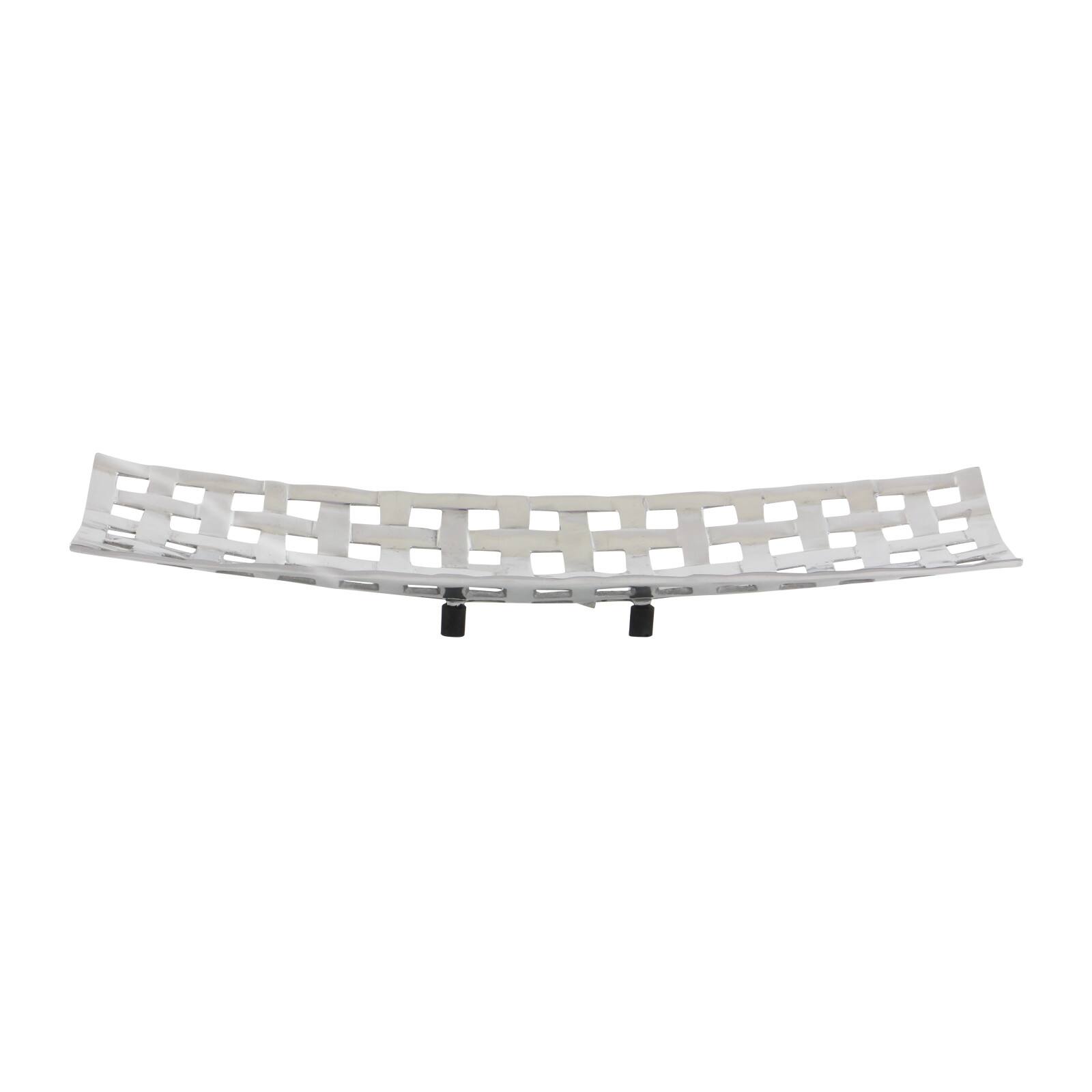 Silver Aluminum Contemporary Tray Set