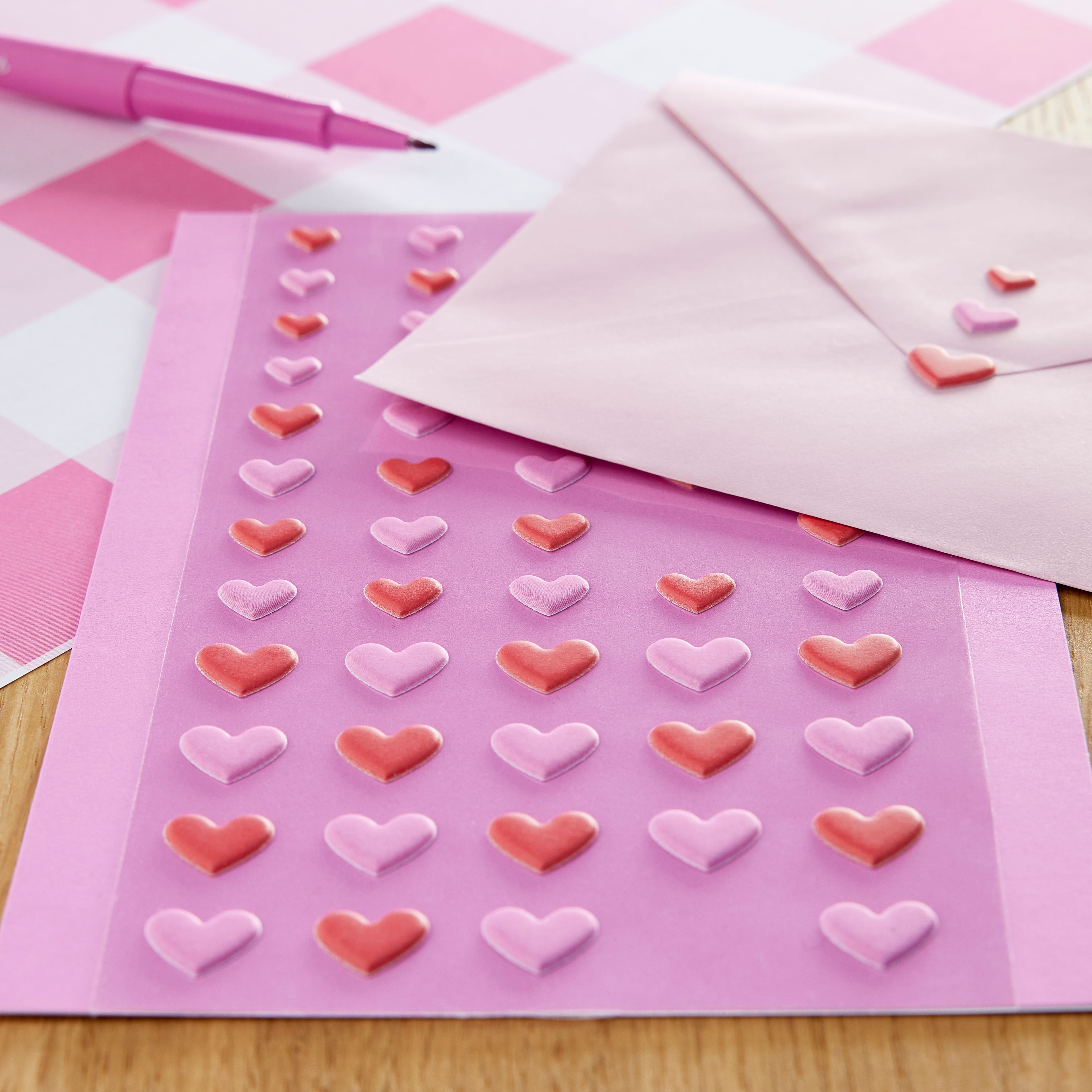 12 Packs: 60 ct. (720 total) Red & Pink Heart Puffy Stickers by Recollections™