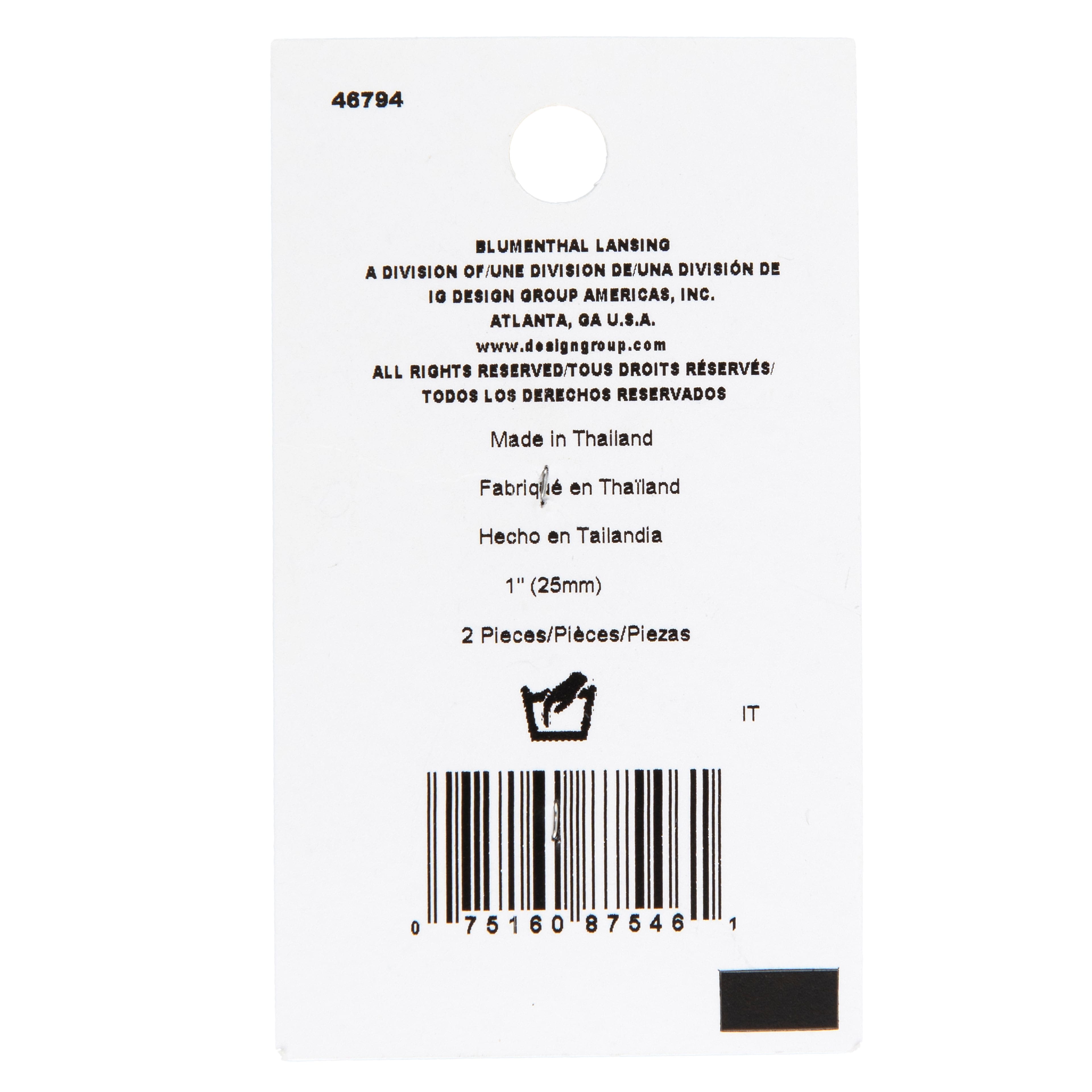 LaMode 1" Natural Shell 2-Hole Buttons, 2ct.