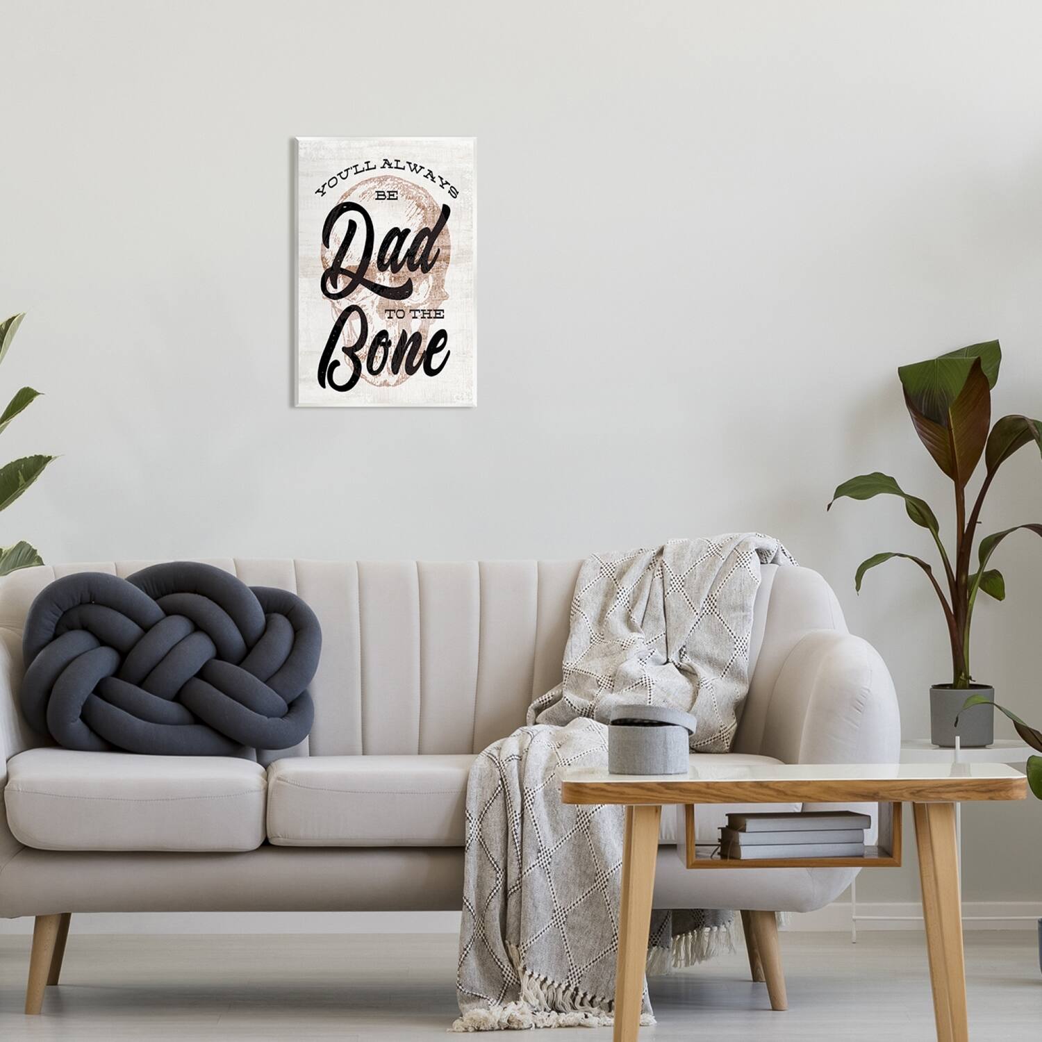 Stupell Industries Dad To The Bone Punny Skull Phrase Wall Plaque Art