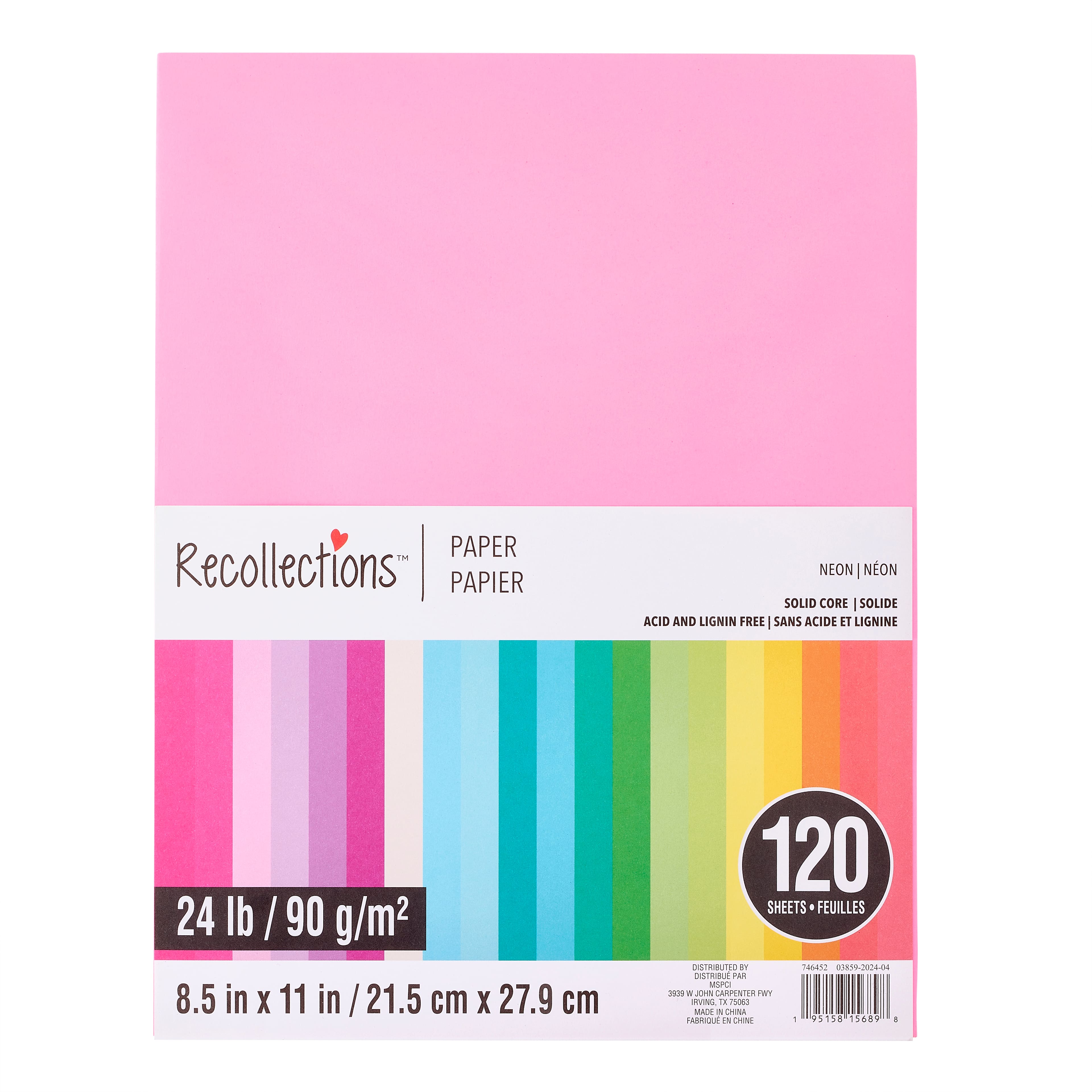 8 Packs: 120 ct. (960 total) 8.5" x 11" Neon Paper by Recollections™