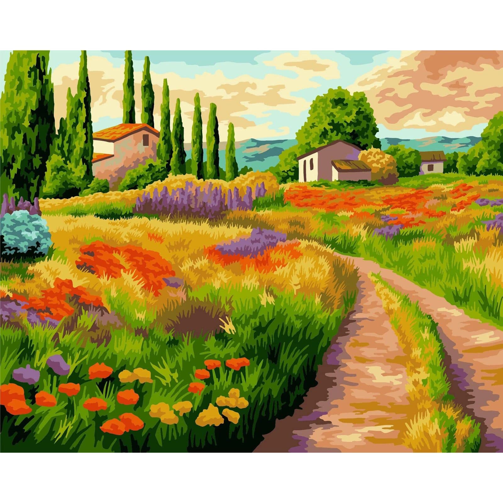 Crafting Spark Italian Fields Painting by Numbers Kit
