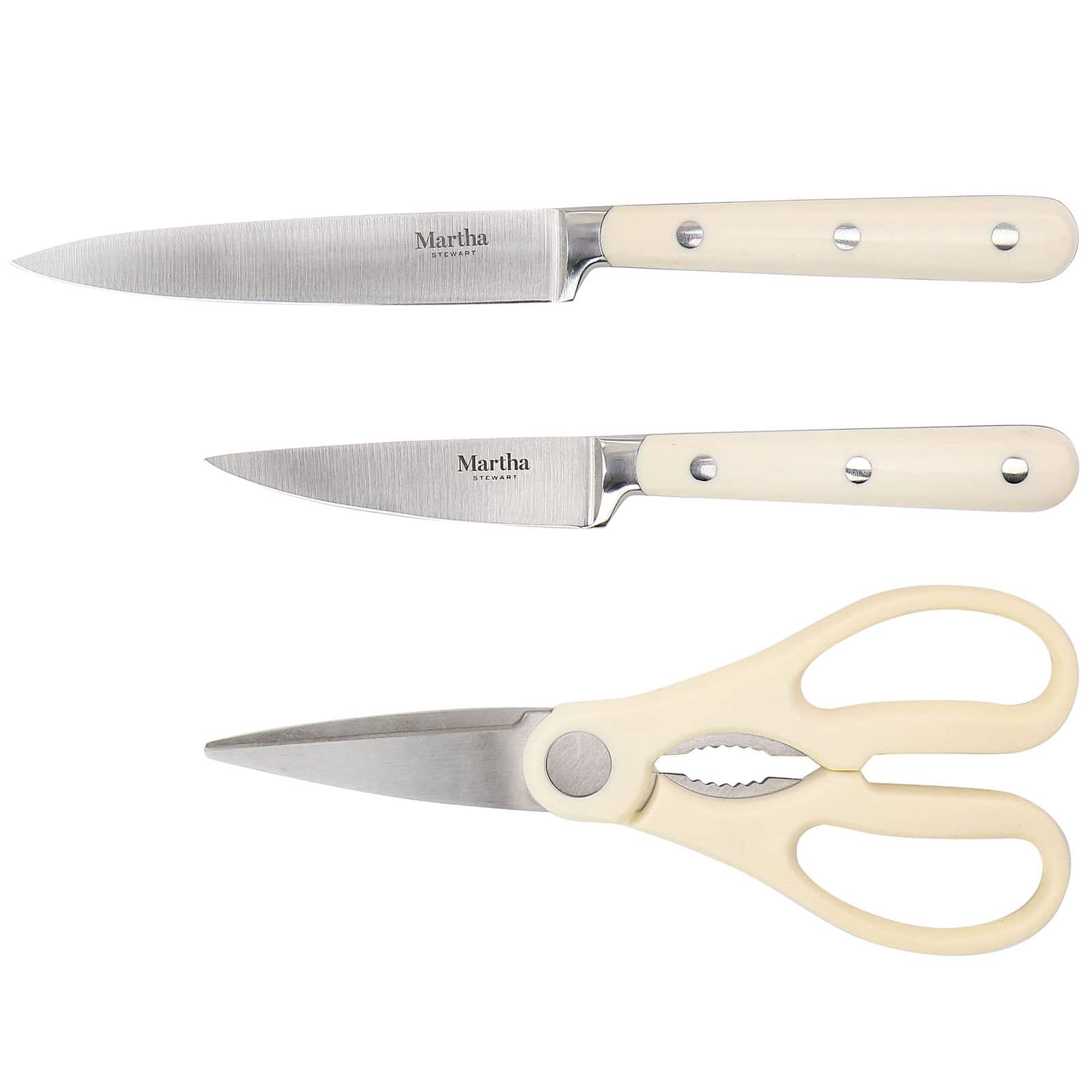 Martha Stewart Cream Stainless Steel 14 Piece Cutlery & Knife Block Set