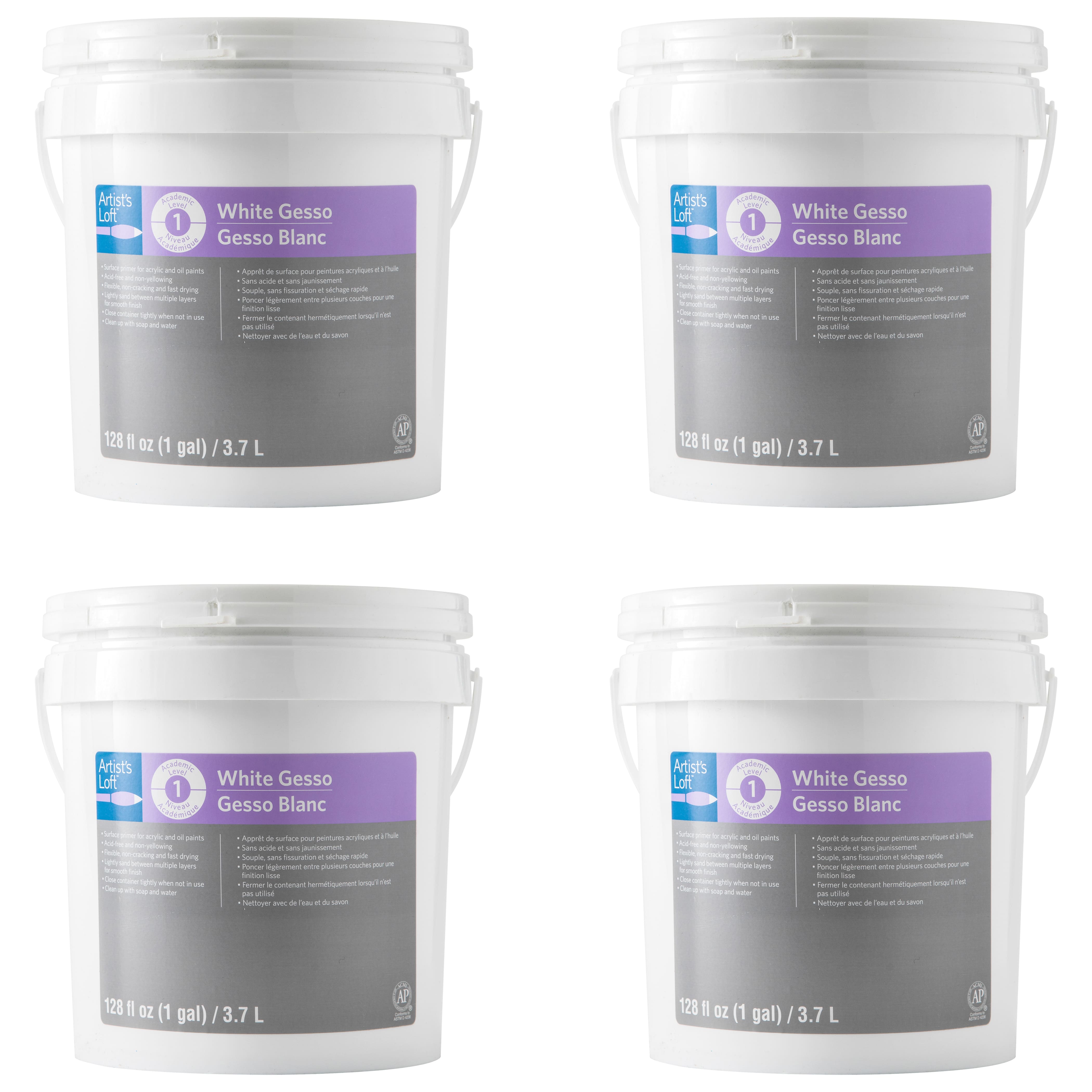 4 Pack: White Acrylic Gesso by Artist's Loft®, 1gal.