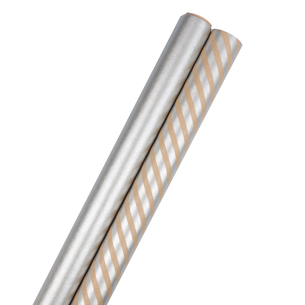 JAM Paper Stripes & Solids Combo Gift Wrap Set