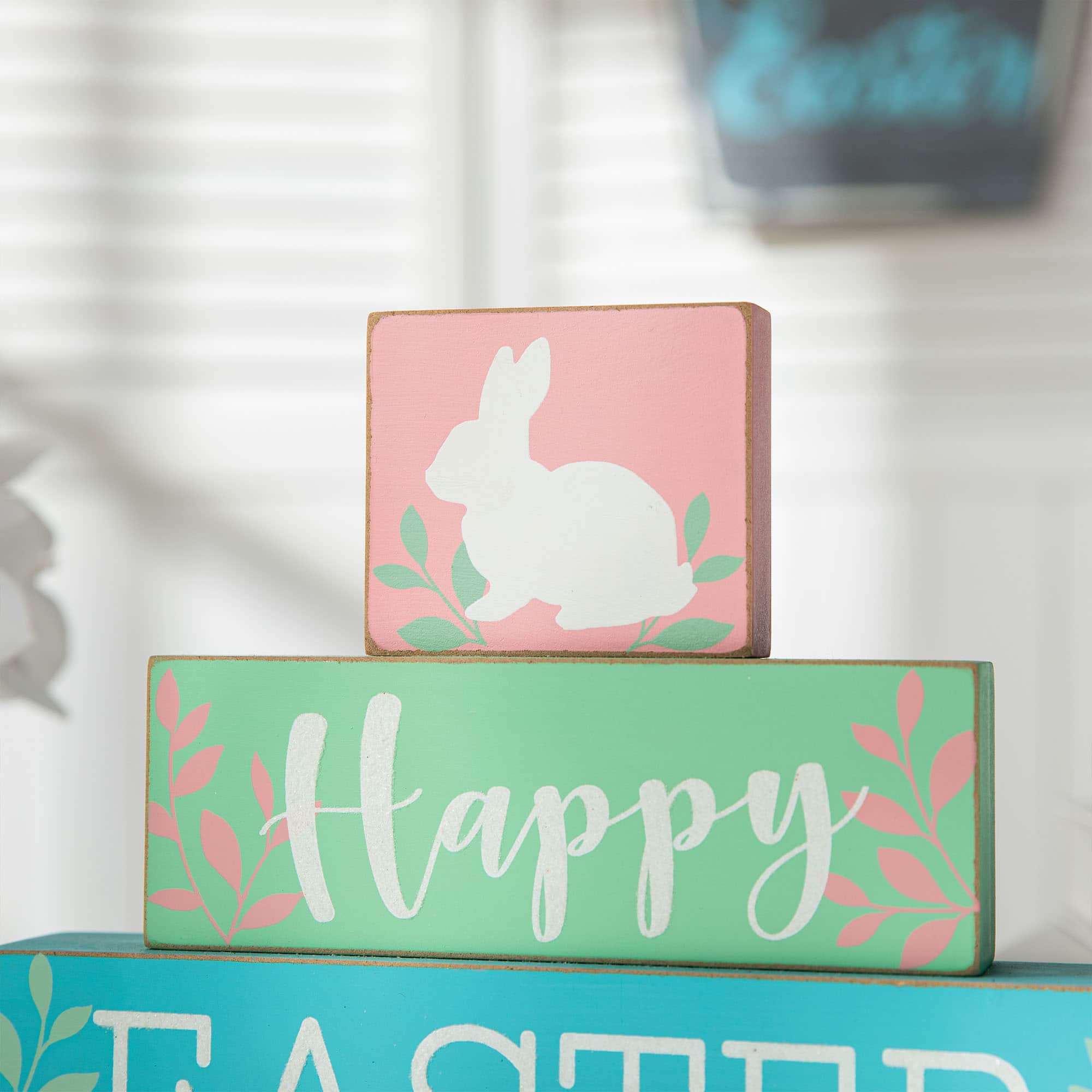 Glitzhome® 9.5" Wooden Easter Block Table Décor