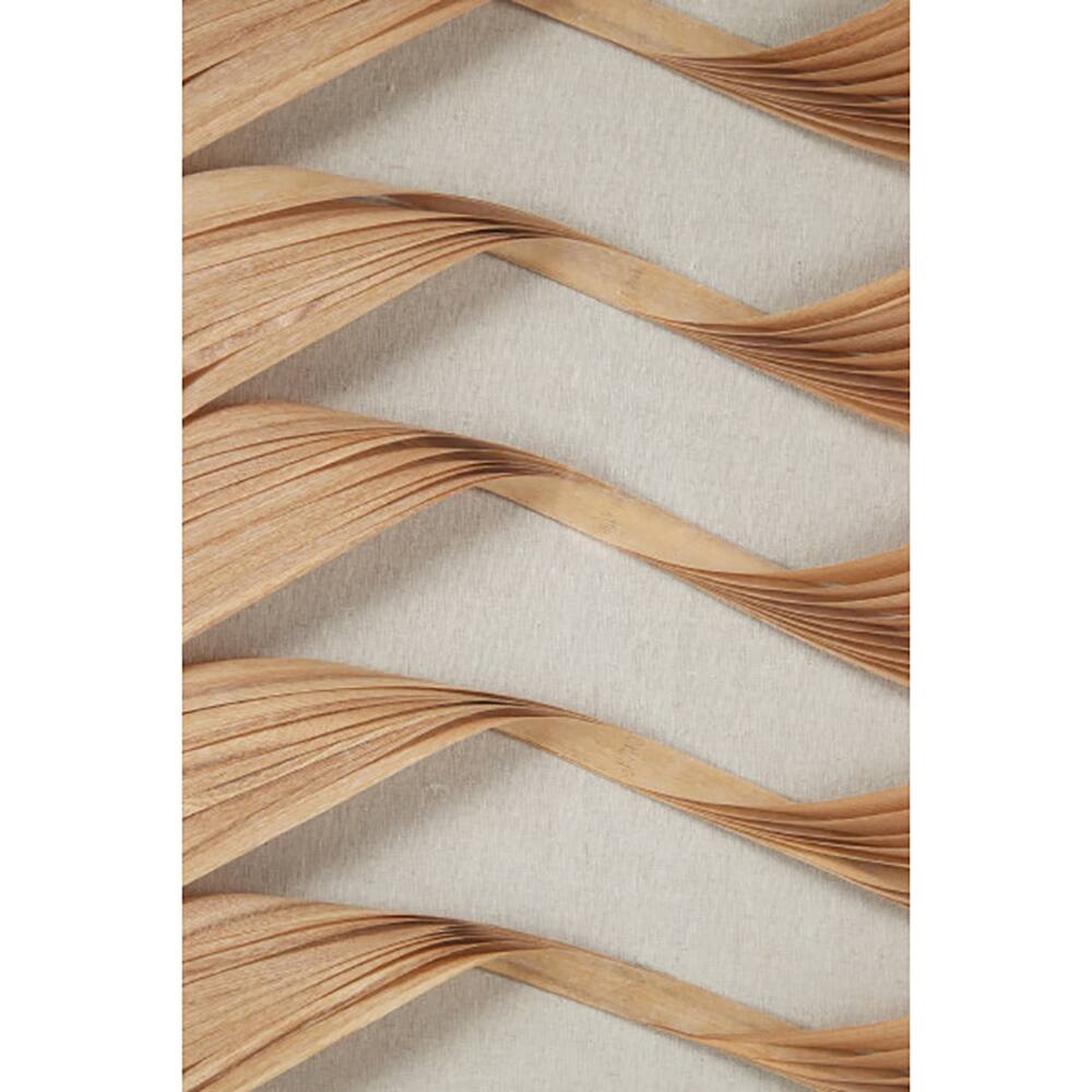 Brown Wood Coastal Style Abstract Wall Art Set