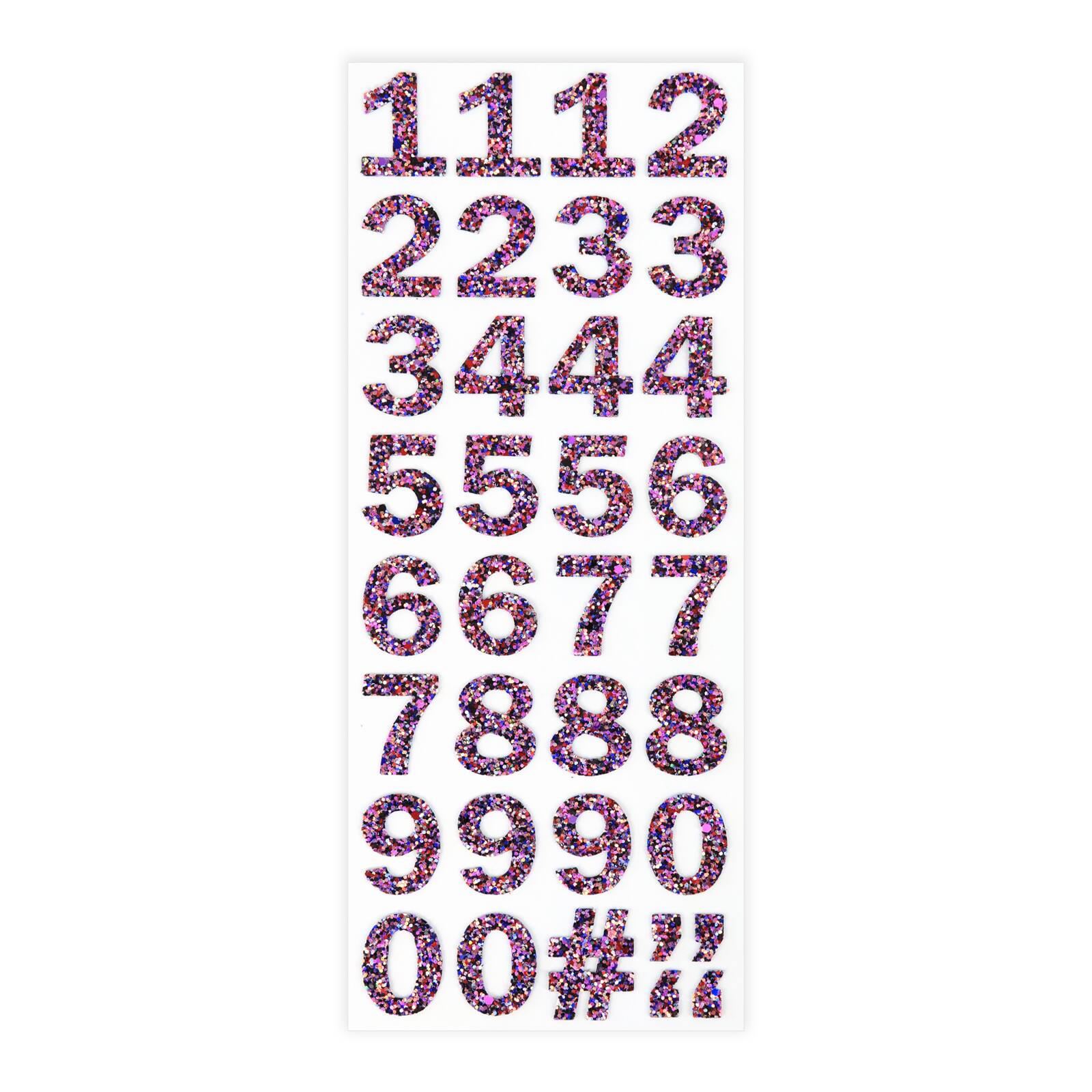 12 Pack: Red & Blue Glitter Number Stickers by Recollections™