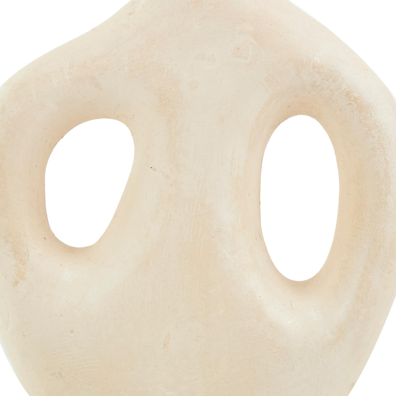 17" Beige Paper Mache Abstract Double Handle Vase