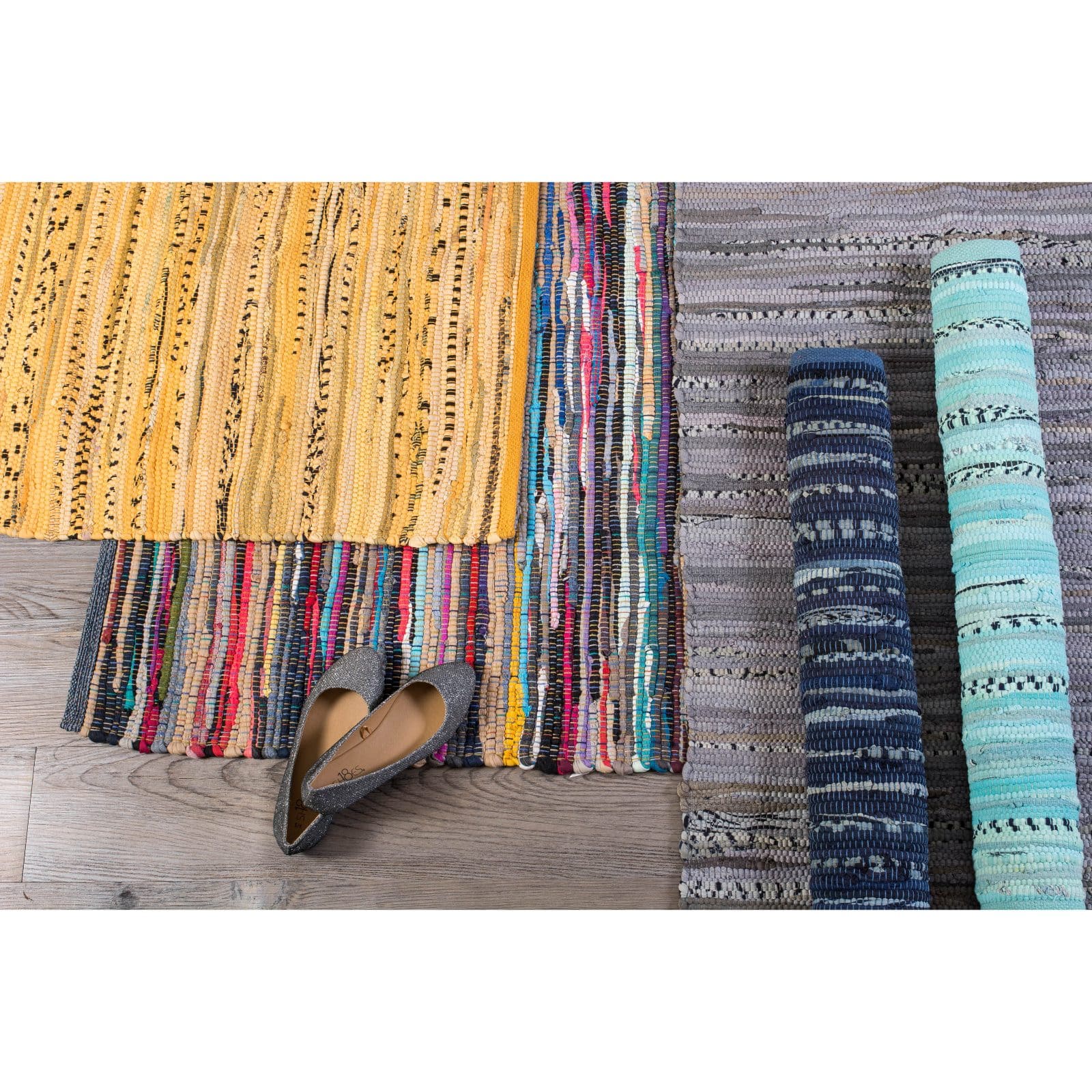 DII® Multi Nautical Blue Rag Rug, 2.25ft. x 6ft.