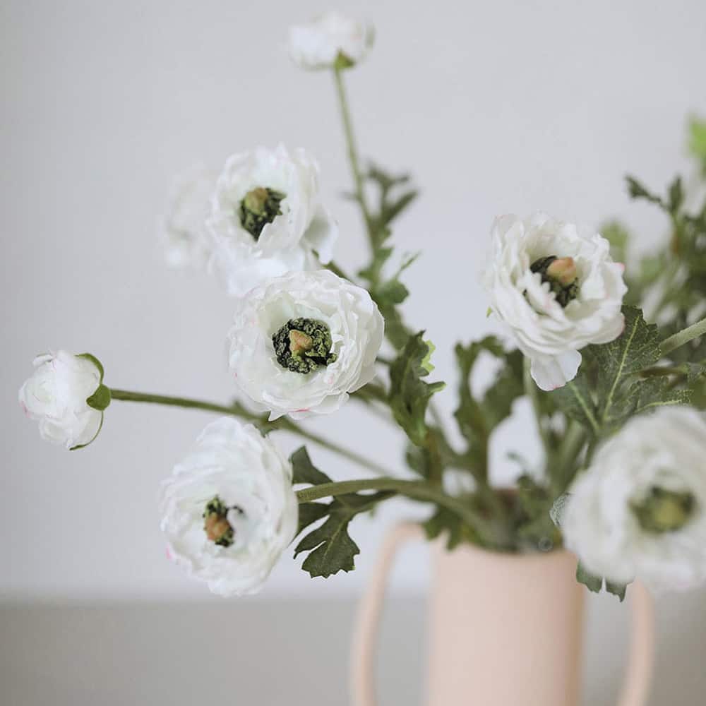 Prestige Botanicals 21.5" Artificial White Ranunculus Stem