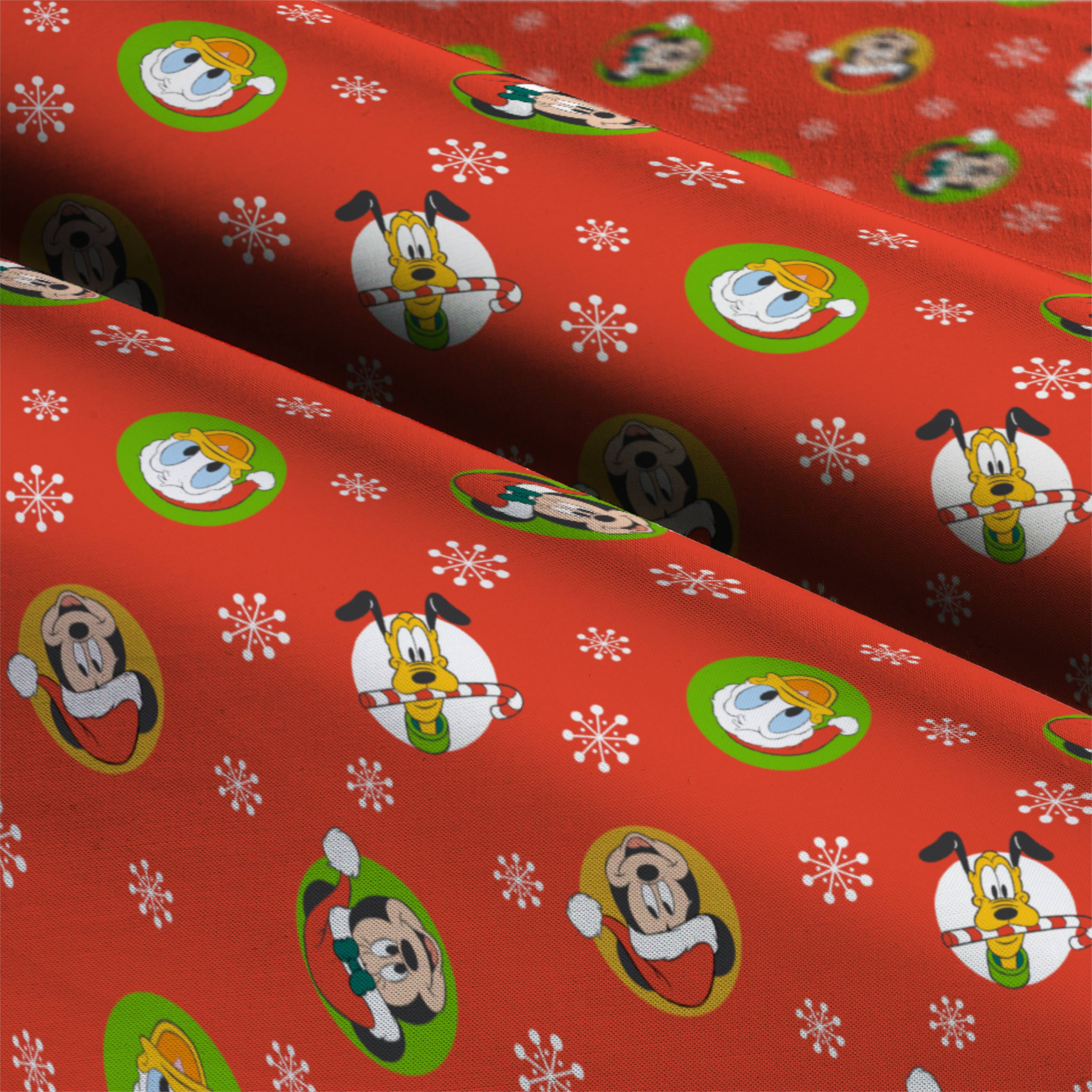 Disney® Mickey & Friends Red Christmas Cotton Fabric