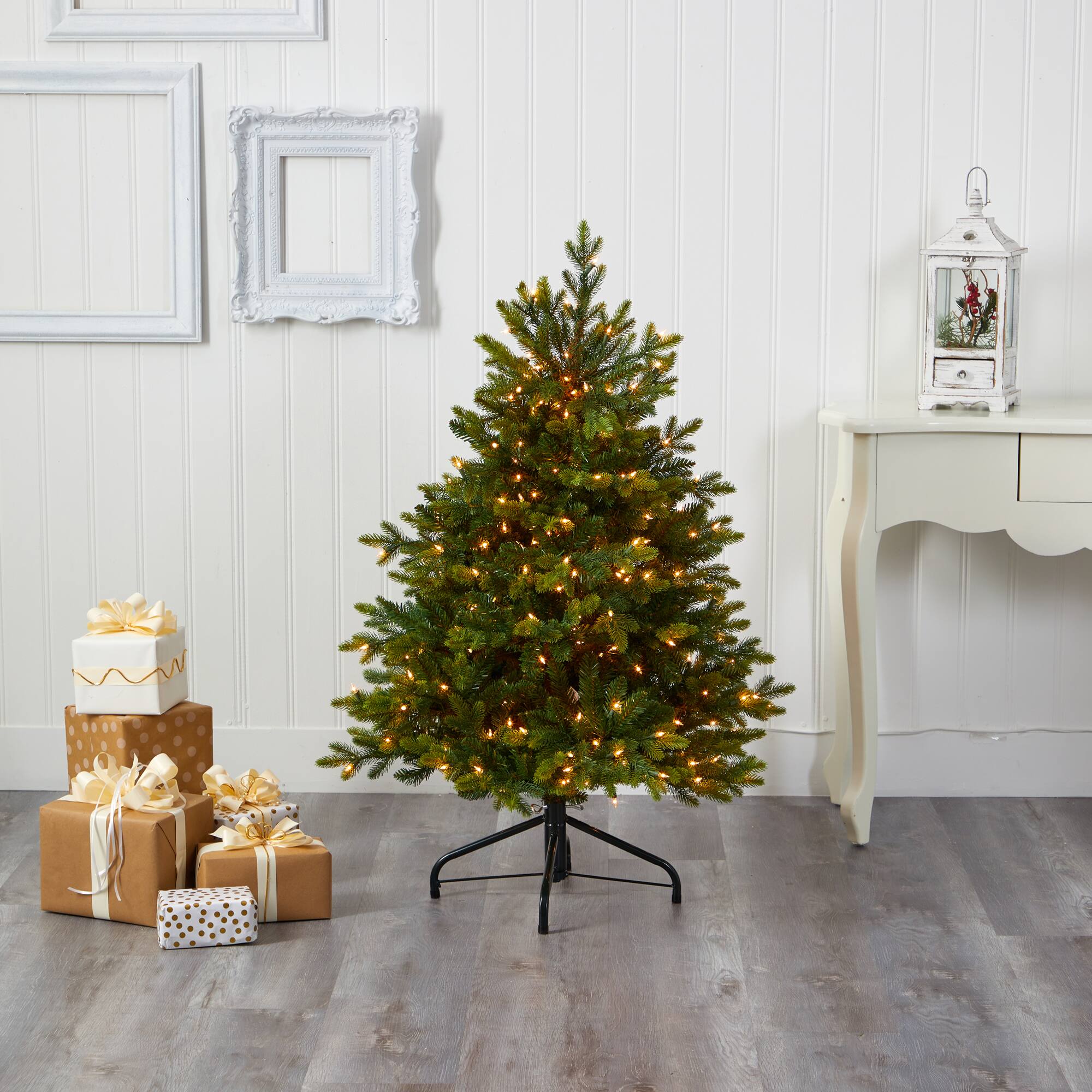 4ft. Pre-Lit North Carolina Fir Artificial Christmas Tree, Clear LED Lights