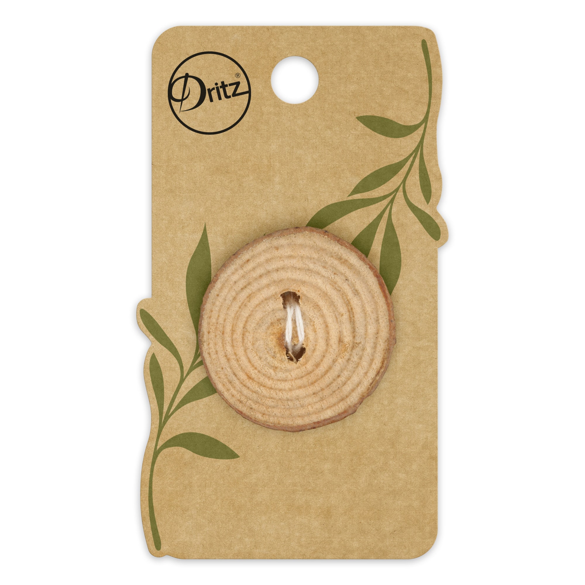 Dritz® 30mm Light Brown Sustainable Wood Grain Round Button, 3ct.