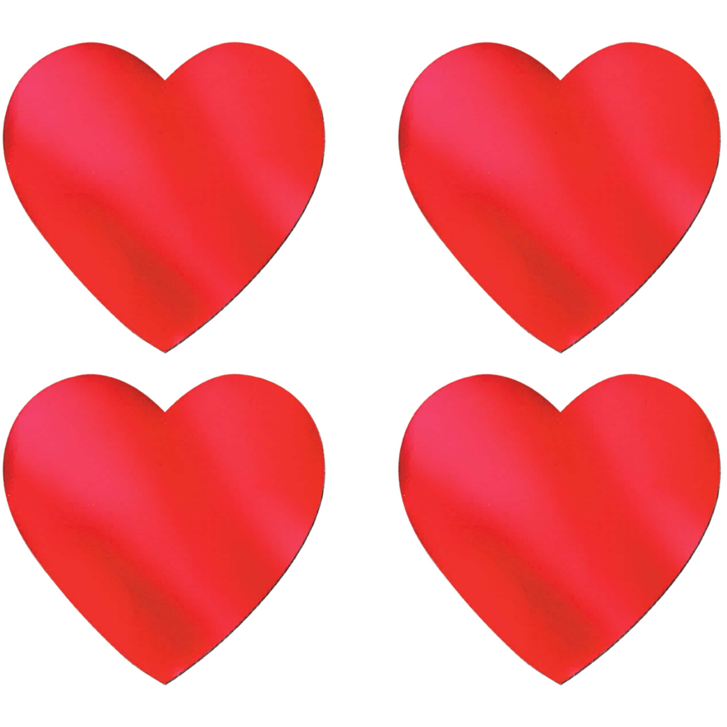 Beistle 12" Red Foil Heart Cutouts, 4ct.
