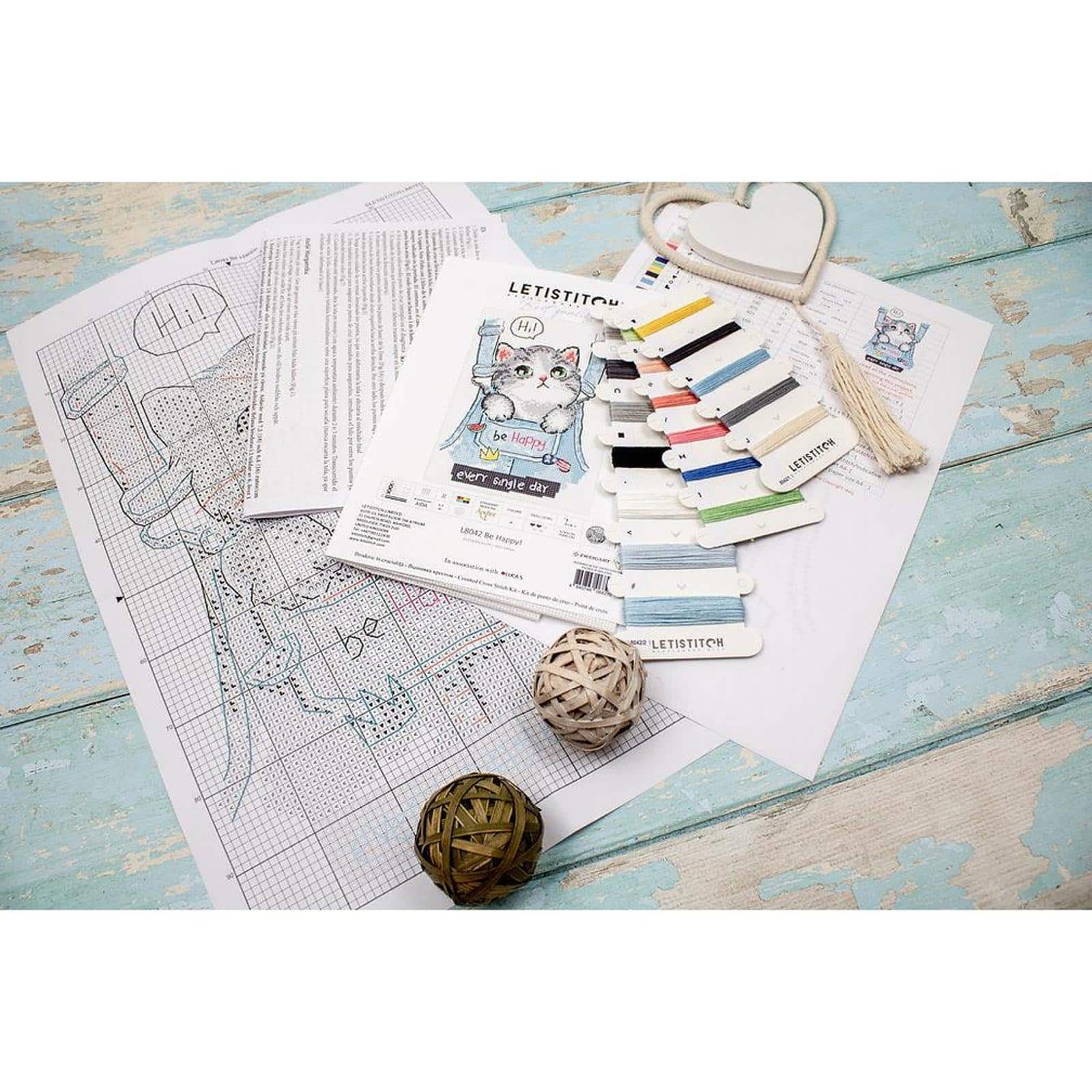 Letistitch Be Happy Counted Cross Stitch Kit